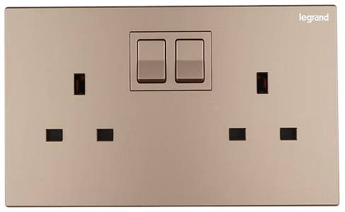 Legrand Galion 玫瑰金 13A孖蘇有掣 插座