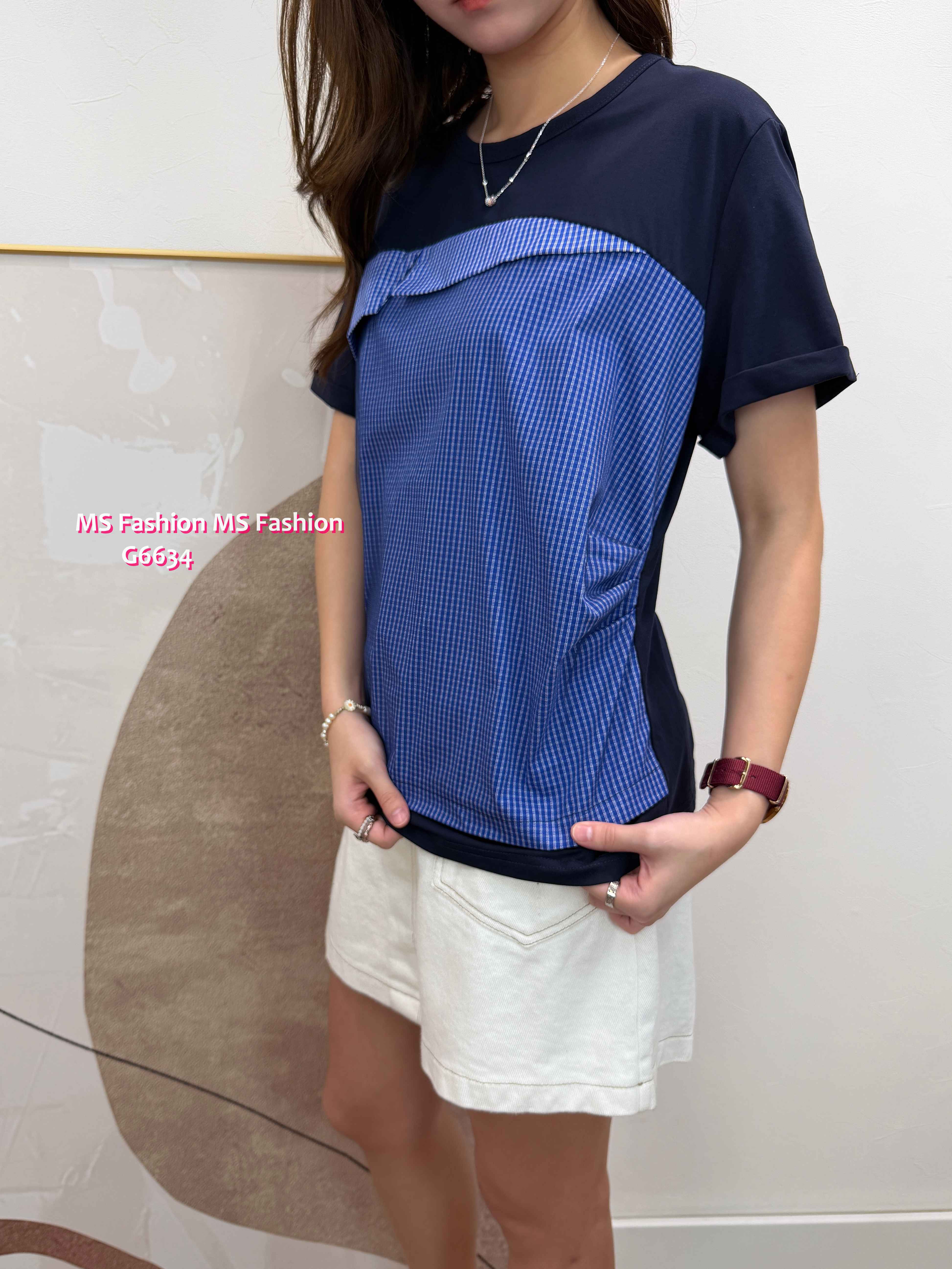 G6634 格仔拼布top