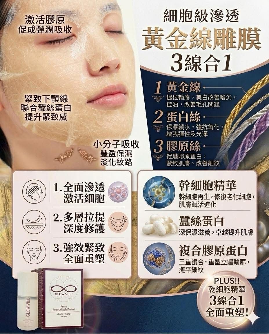 $399(5次装)。✨GV黃金線雕面膜✨·膠原增生 全面提拉·