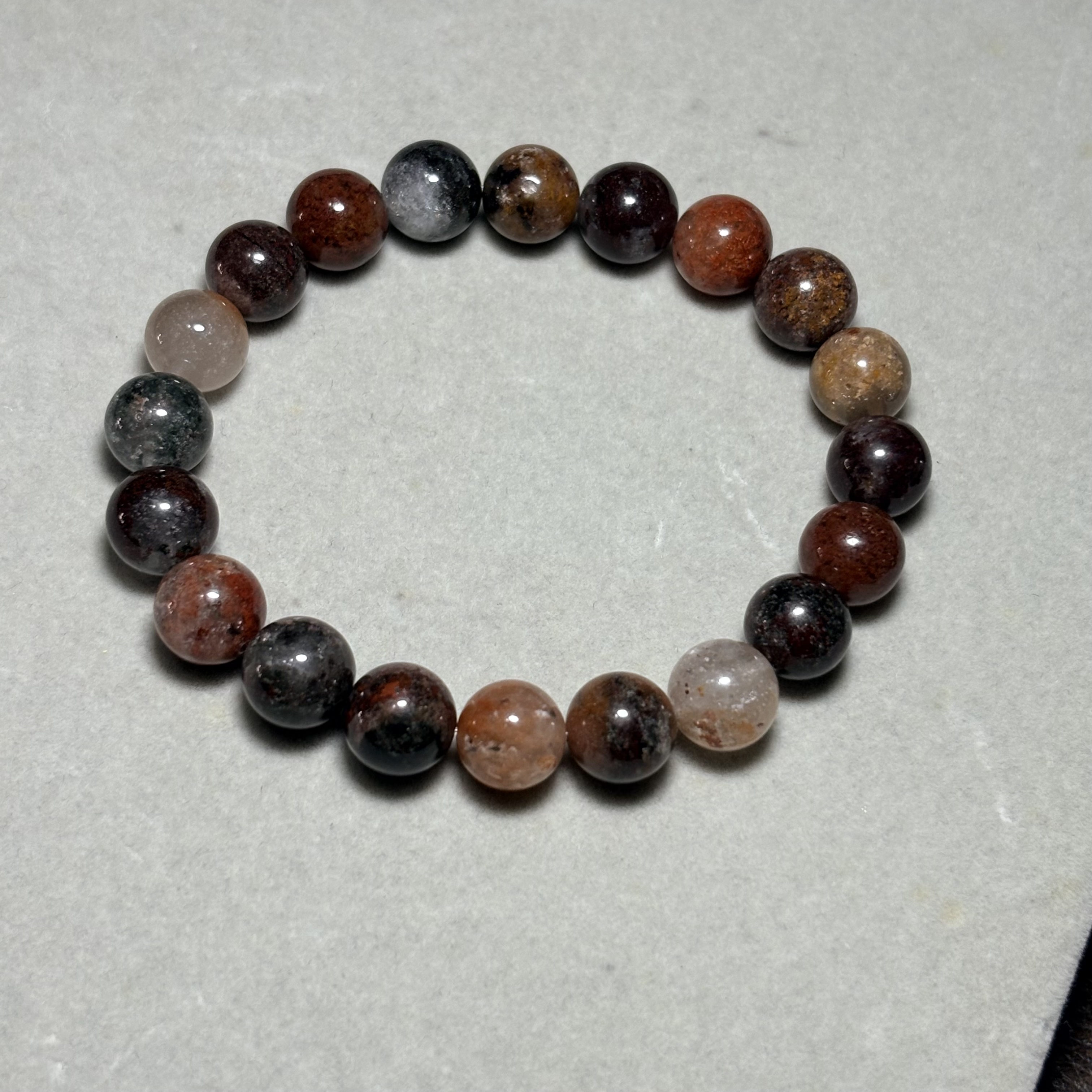 四季幽靈（彩幽靈）水晶手串 No.4580 Flower Phantom Quartz 丨10mm珠17cm手圍