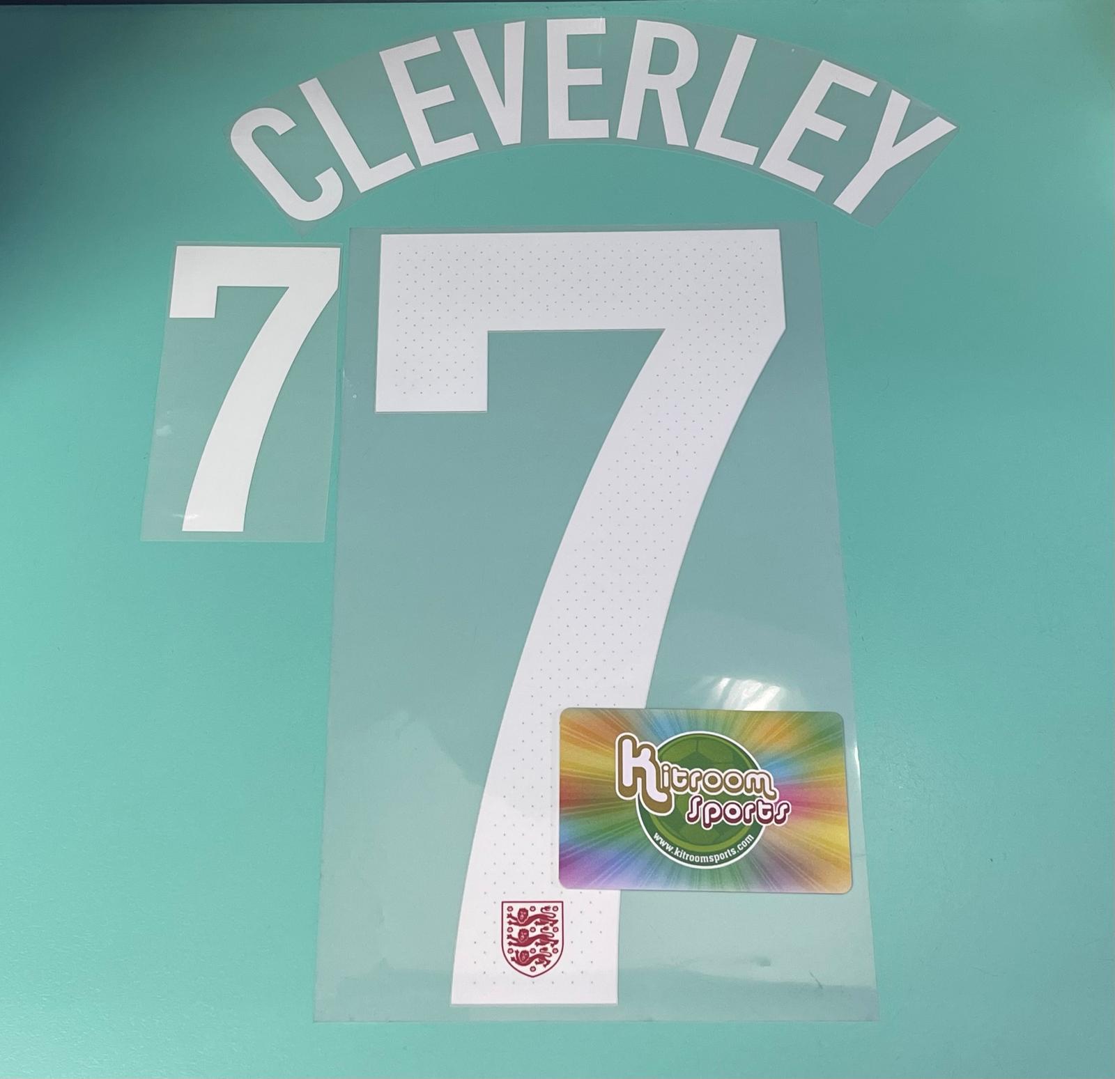 2013 England 150th Away Nameset #7 CLEVERLEY