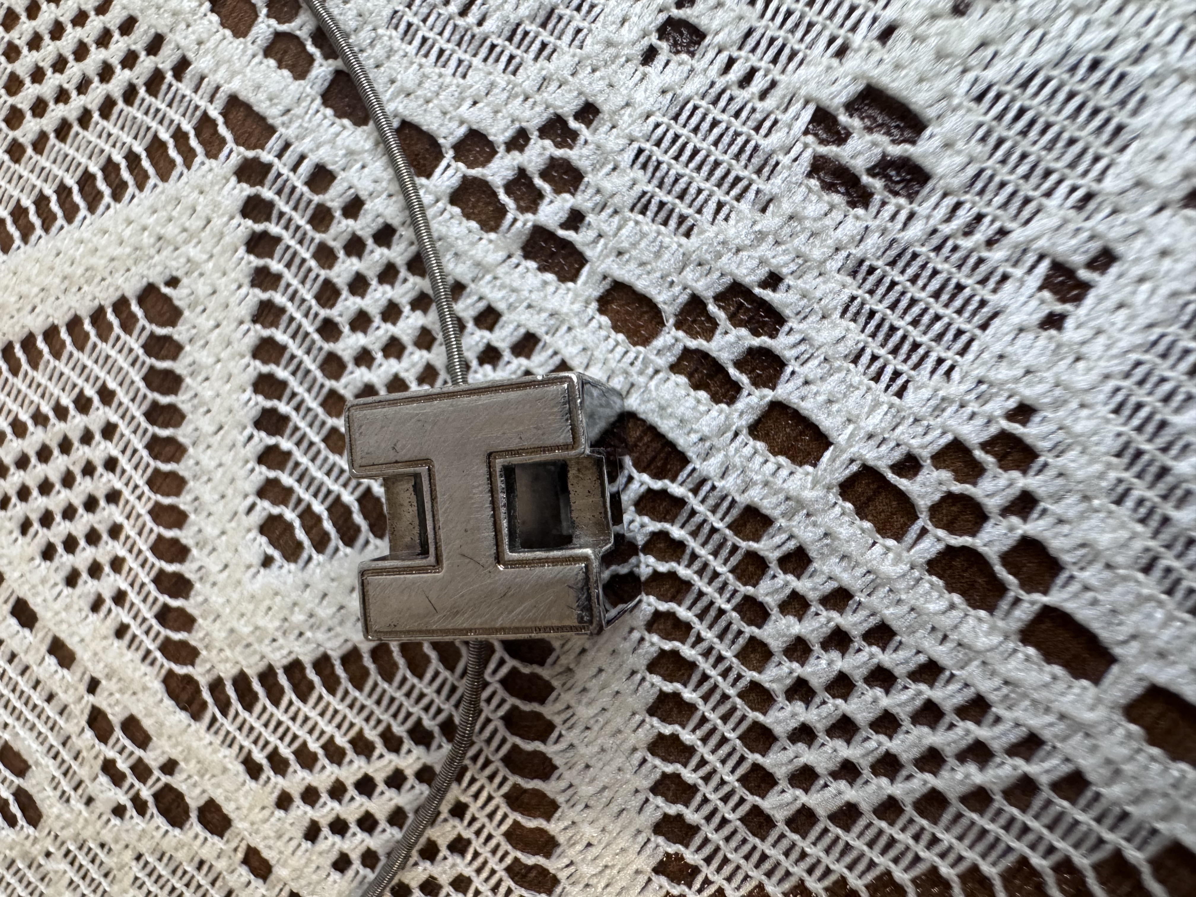 Hermes Lacquer Cage d'H Pendant Necklace