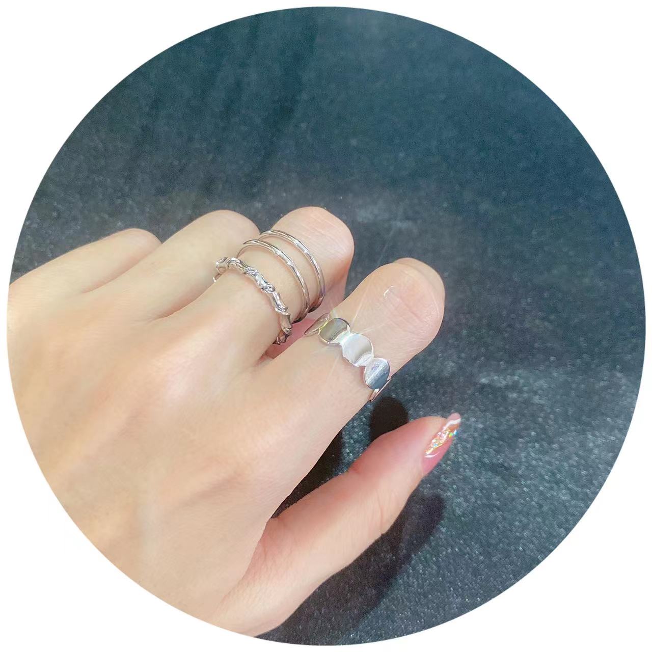 R024 简约三件套银色戒指
