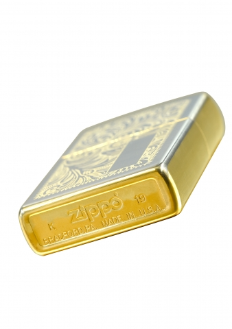 Zippo - 352B 黄銅鏡面 雙面蝕刻 | 防風打火機 | ZIPPO 指定授權經銷商 |美國製造 | 收藏