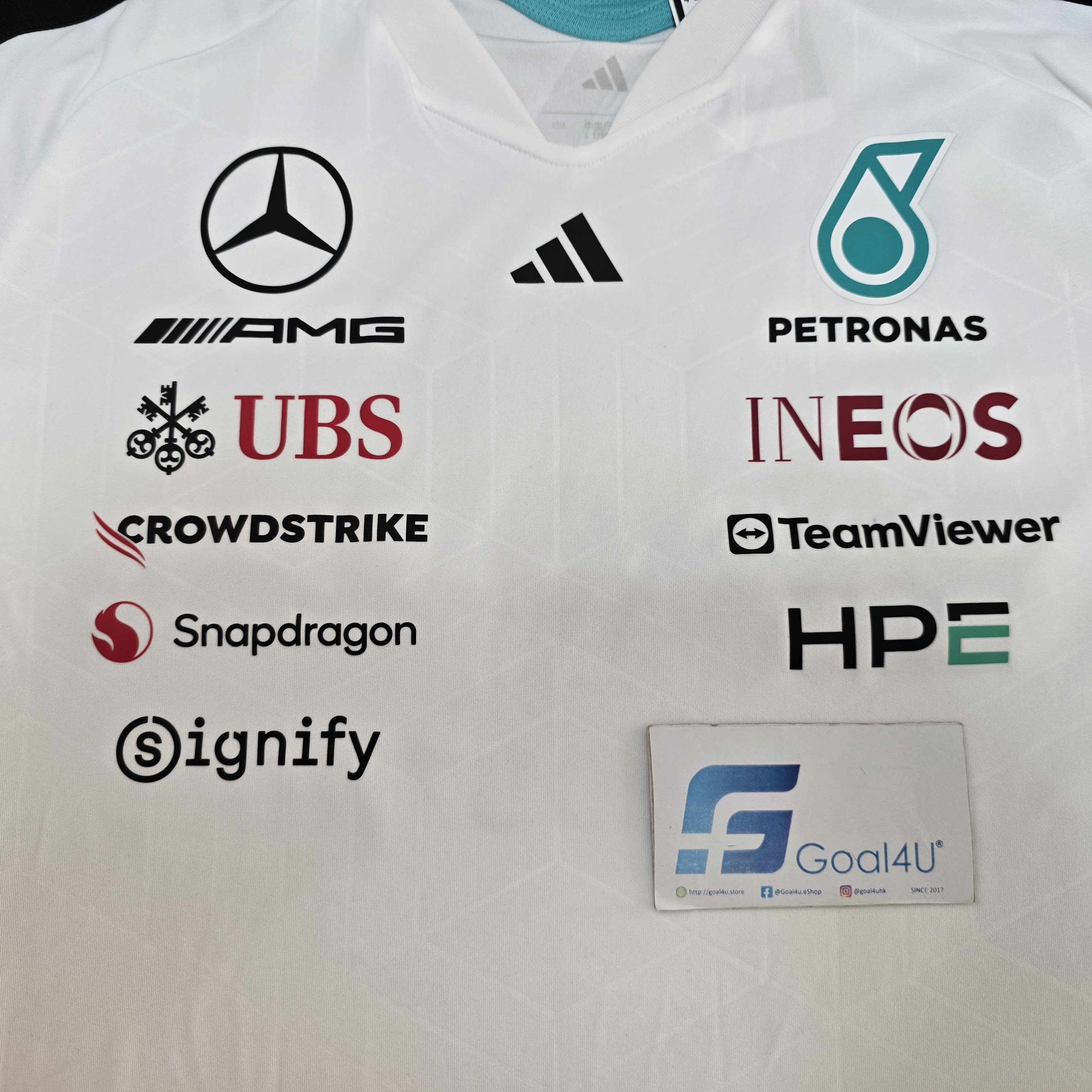 #部分碼現貨 Adidas F1 Mercedes Benz 平治車隊 2026 白色車手短袖隊服 KF0160