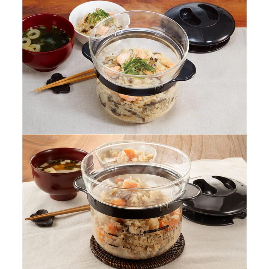 日本製 Hario - 耐熱可微波便利飯釜 - XRCN-2-B - 1至2杯米 - 黑色