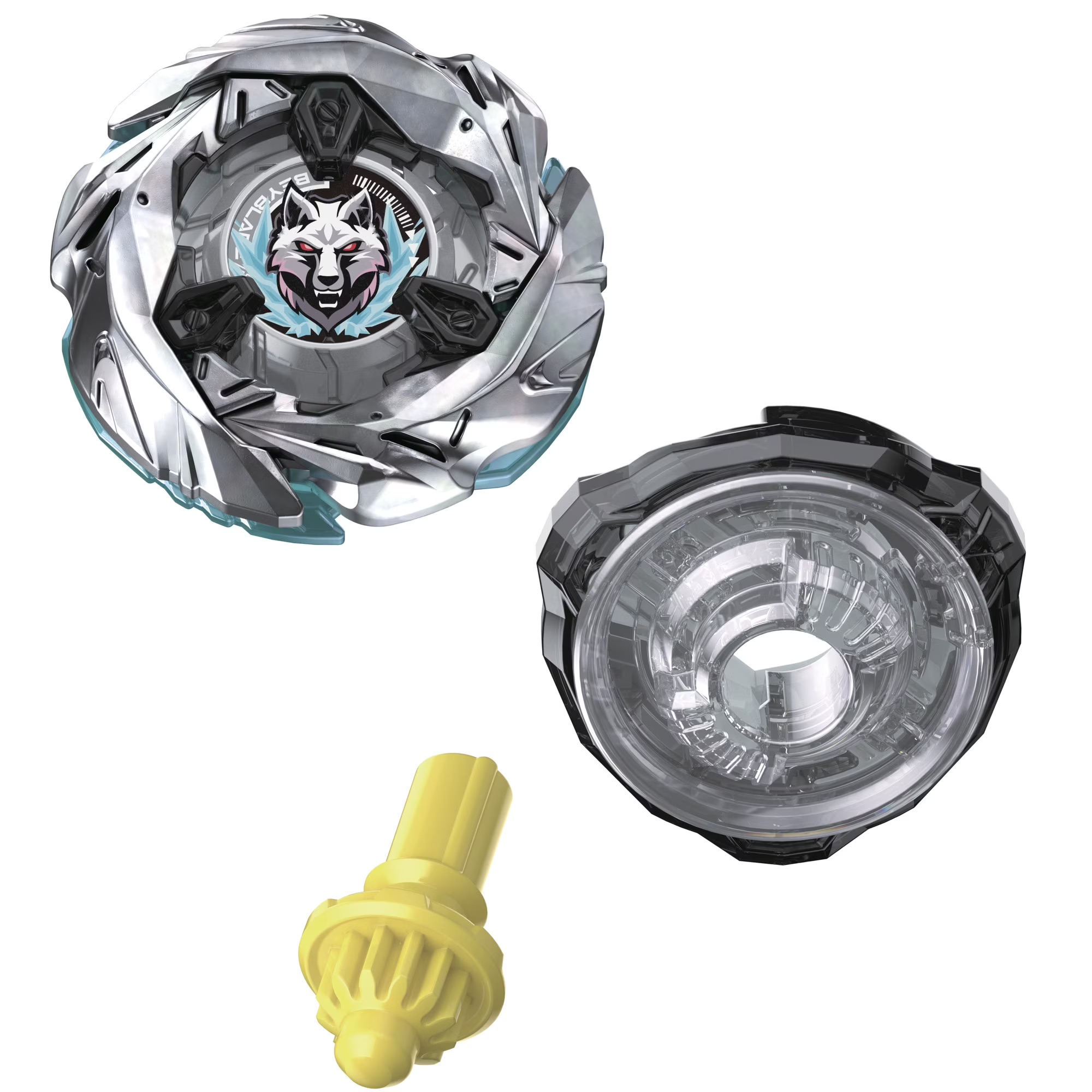 【防禦不破/反擊神物】爆旋陀螺 X 銀狼 3-80FB Beyblade X Sterling Wolf 3-80FB UX Starter Pack Top and Launcher - 獨特防禦反擊型、FB金屬軸心、附專用發射器