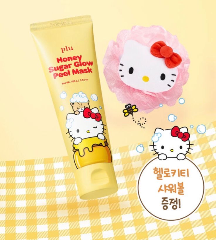 （約4月中到貨）🇰🇷韓國直送 Hello Kitty x plu 聯名推出的 蜂蜜糖亮采去角質面膜💕