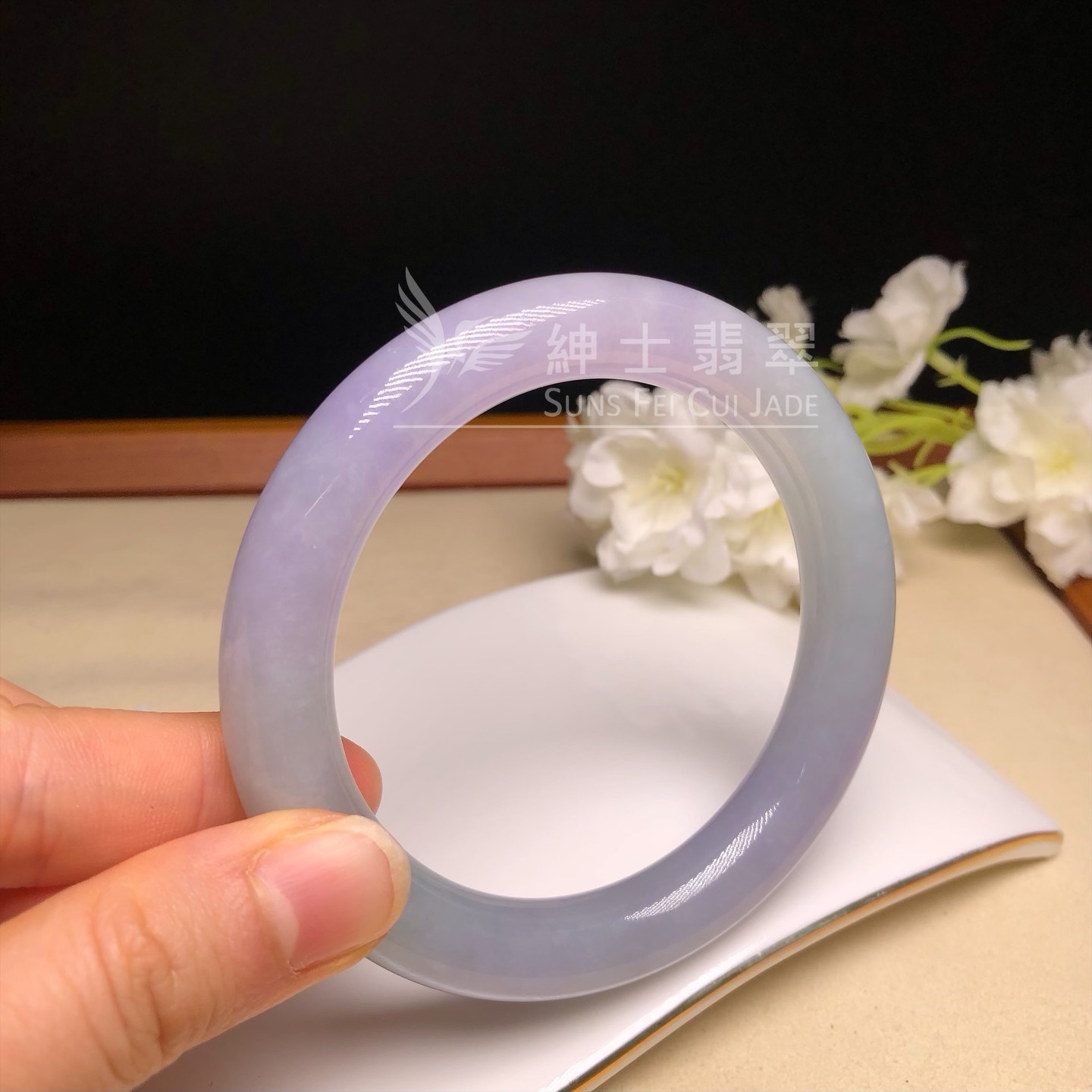 會卡水翻沙茄紫春彩圓鐲59mm C06146