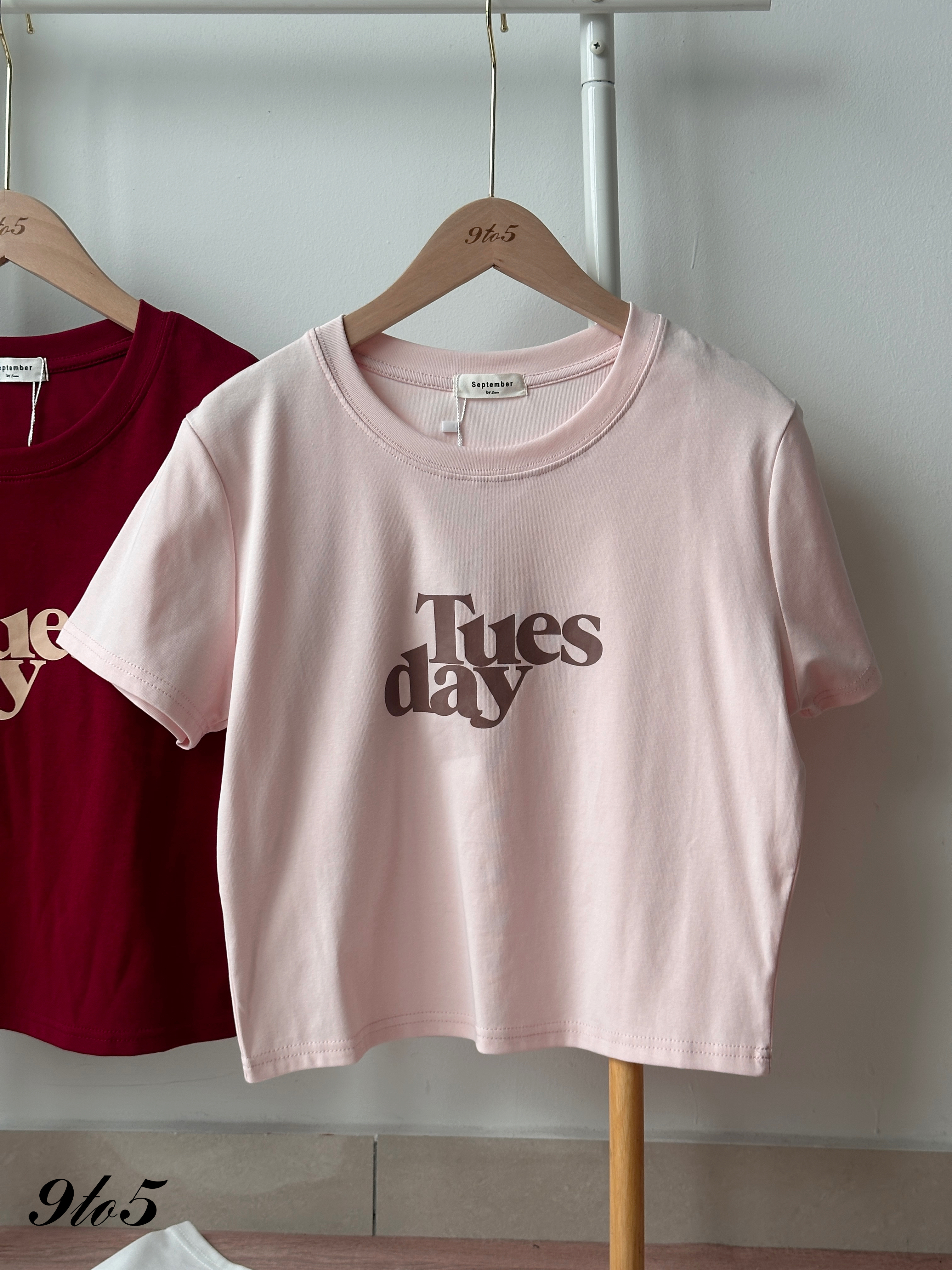 T4371 Printed Wording Crop Tee - 4 Colors 