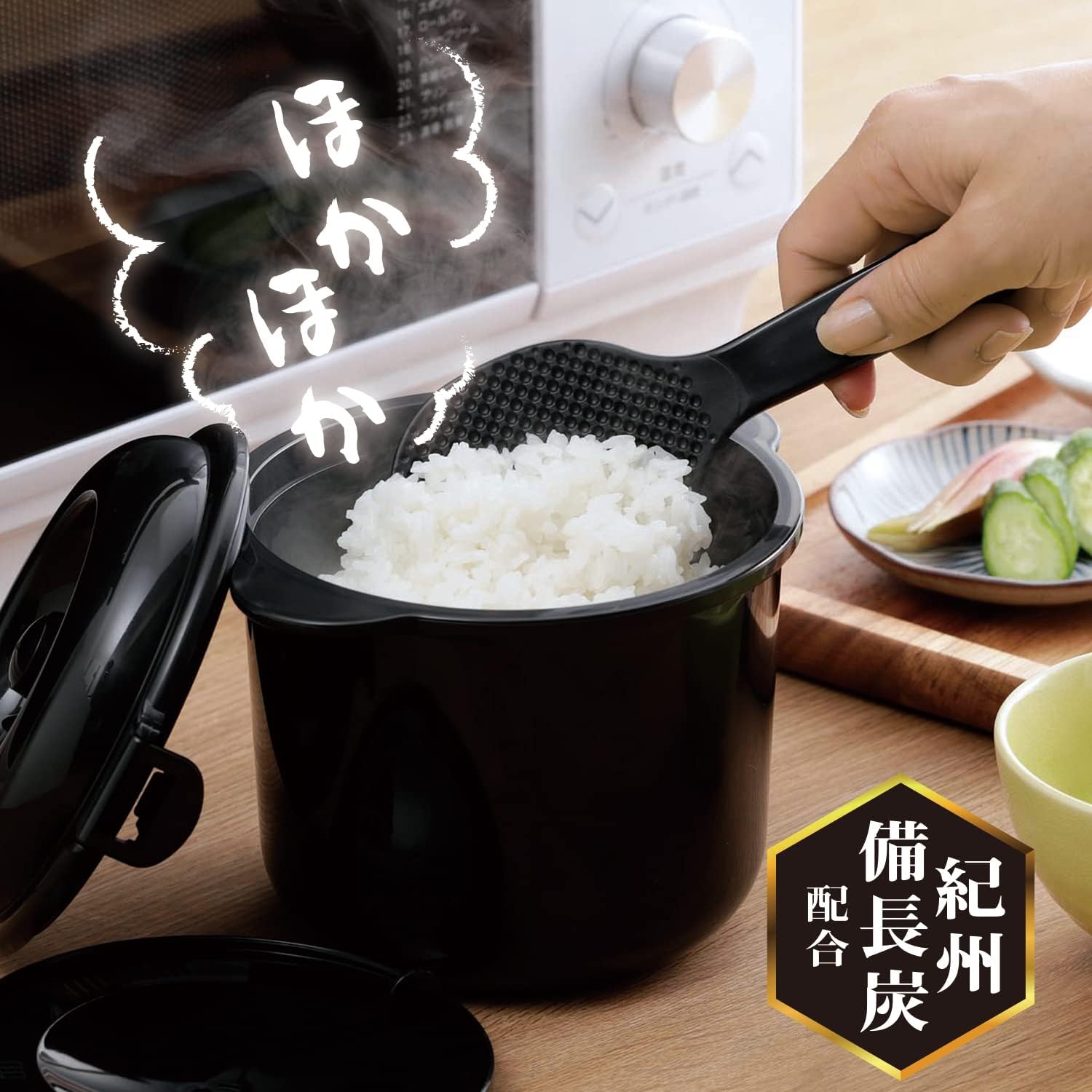 🔥🔥【日本製《KAKUSEE》備長炭微波爐專用煮飯煲】2合炊