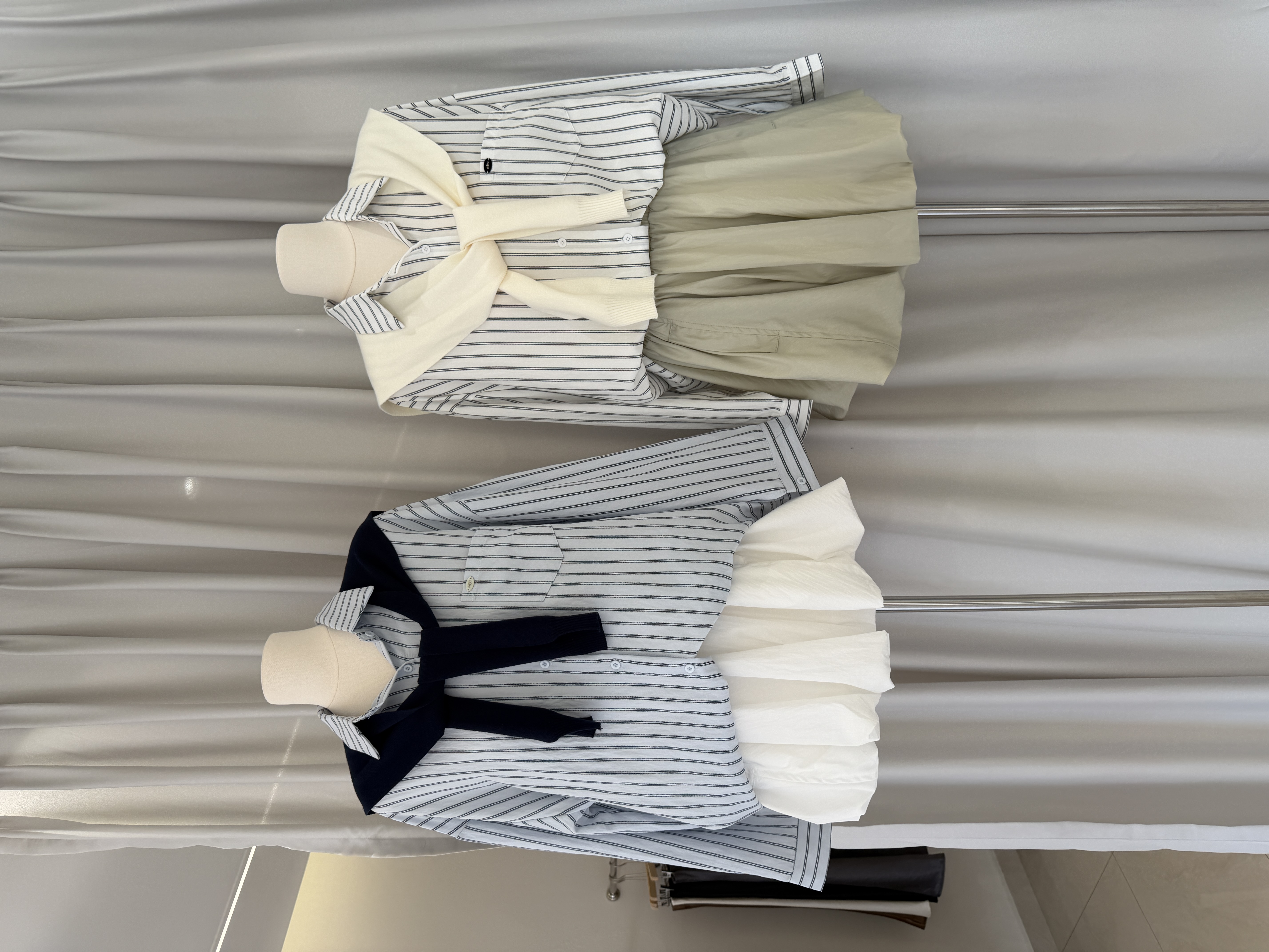 6509 韩系披肩条纹衬衫