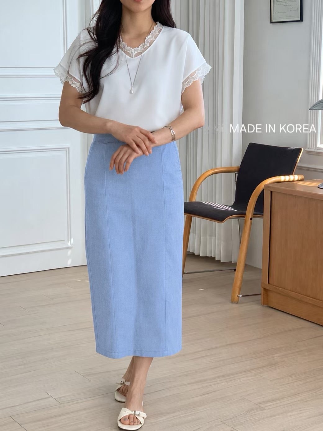 G6365 韓國🇰🇷V領lace top