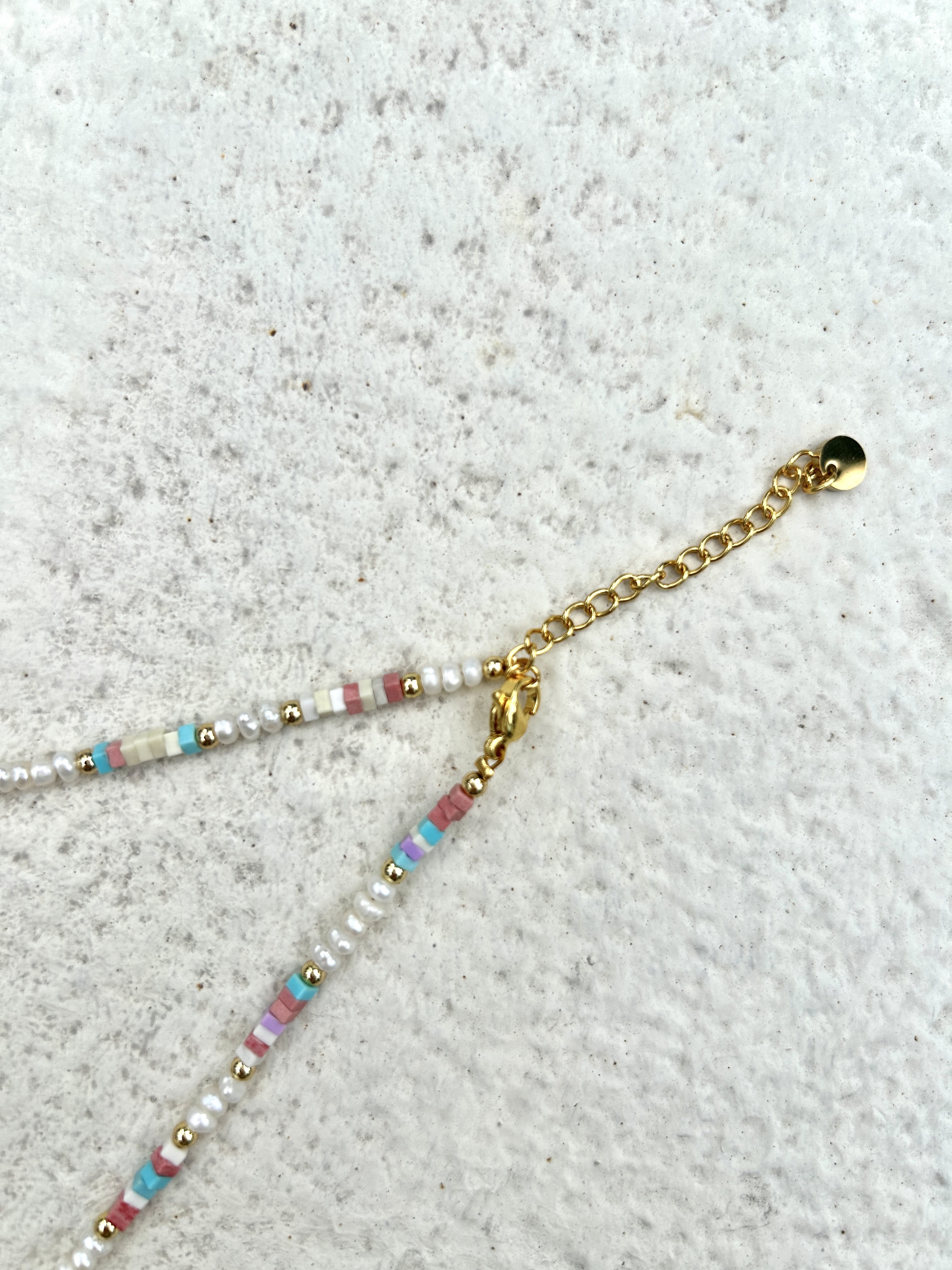 Colourful block stainless necklace