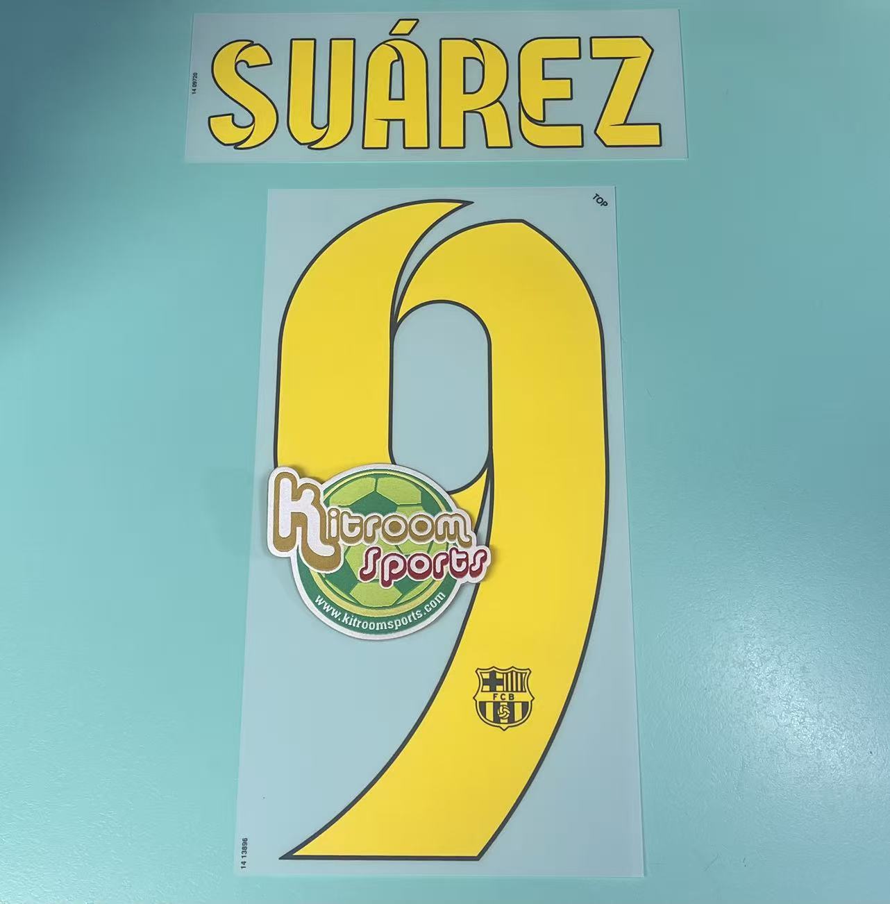 2014-15 Barcelona Home Nameset #9 SUAREZ