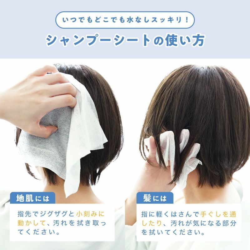 隨身乾洗洗髮片｜免沖洗網狀潔髮濕巾／弱酸性・薩本香氣・植物潔淨配方 平行進口