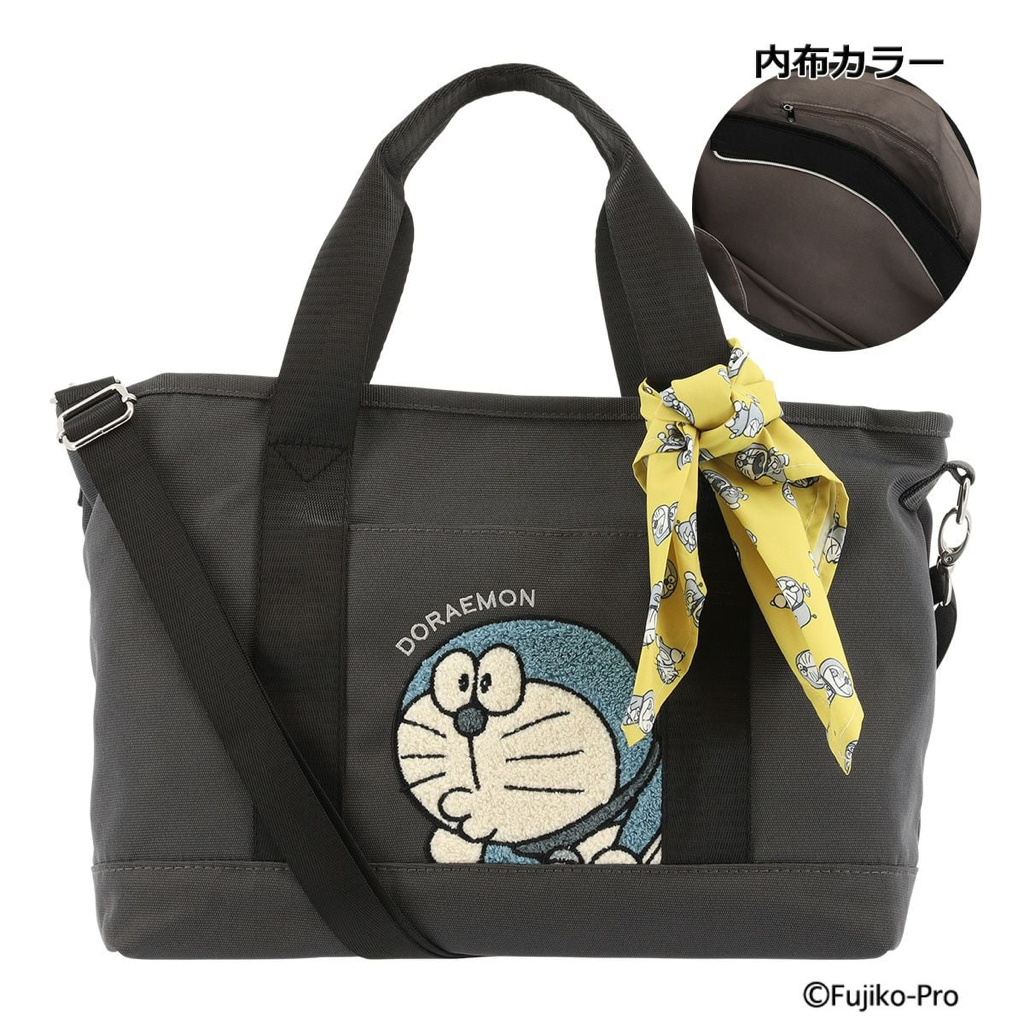  [訂貨] 多啦A夢手袋 斜孭袋 2WAY Bag 毛絨刺繡 L size 