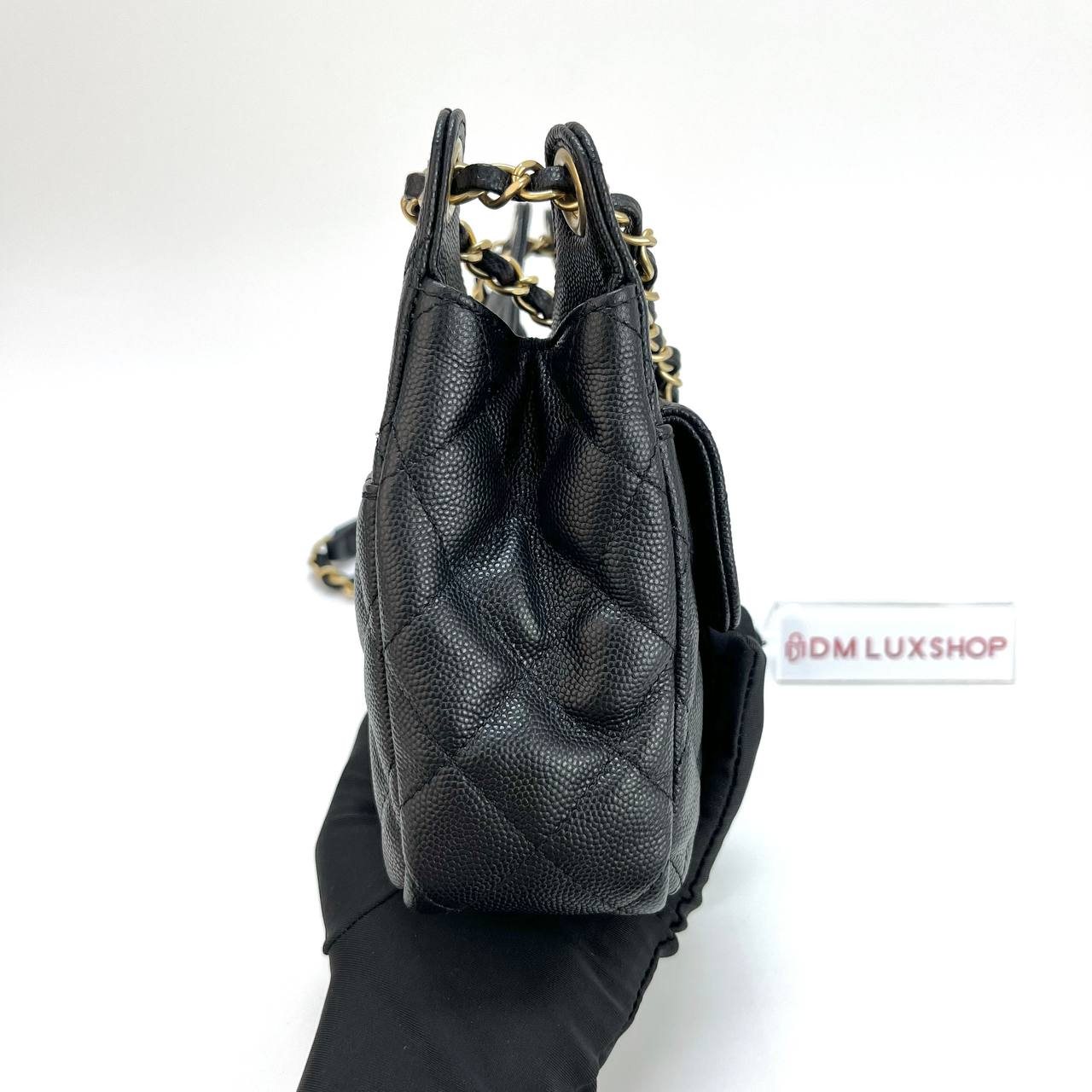 Chanel 23C Black Caviar Hobo Sling Bag GHW (Microchip)