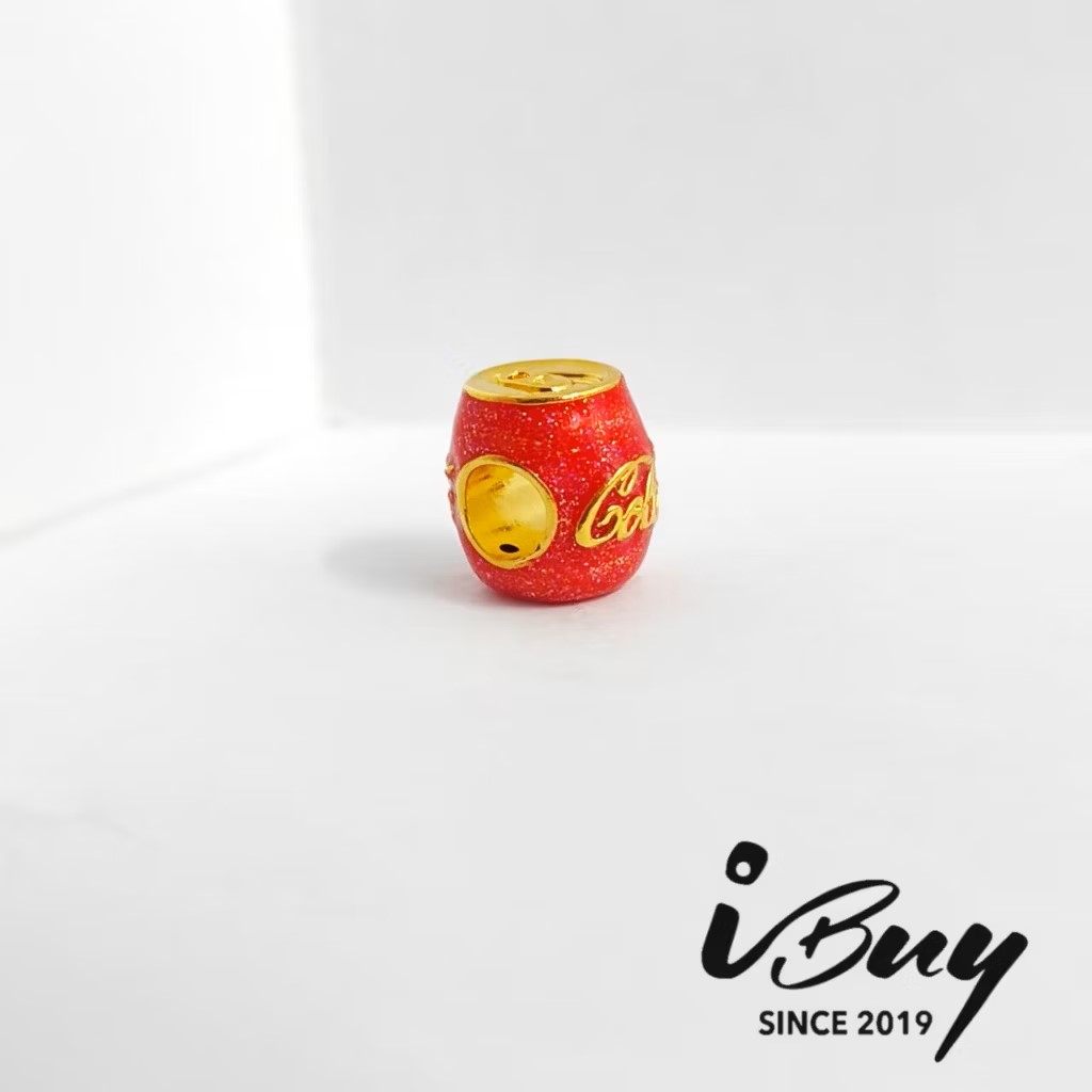 916 HARD GOLD ENAMELED COCA-COLA BOTTLE CHARM BEAD 916 硬金 珐琅可乐瓶串咀