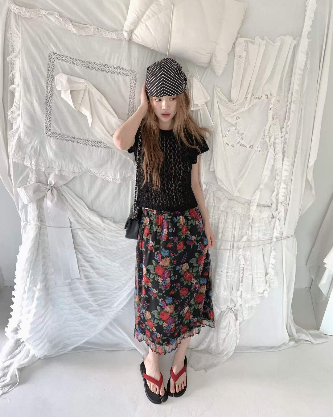 彈力lace top