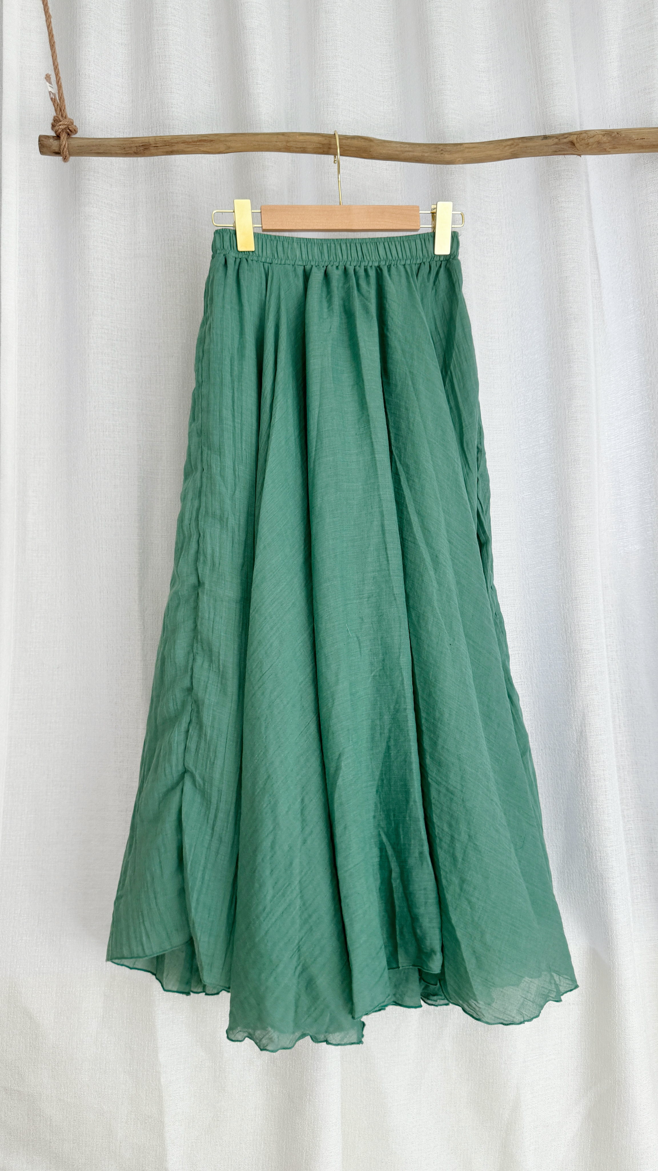 简约气质薄款棉麻半裙