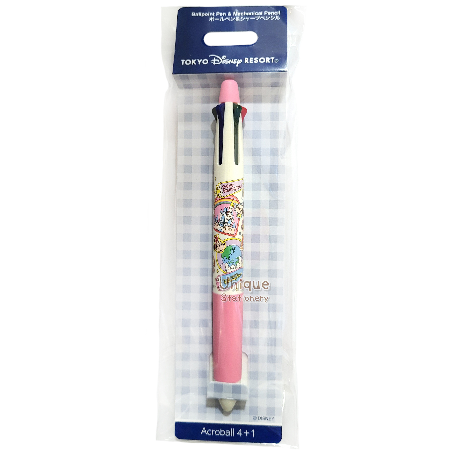 現貨｜【日本 Disney Store 限定】Mickey & Friends 米奇與朋友 Acroball 4+1 日本製 多功能 5用筆 0.7mm 4色原子筆 + 0.5mm 鉛芯筆 (078062)