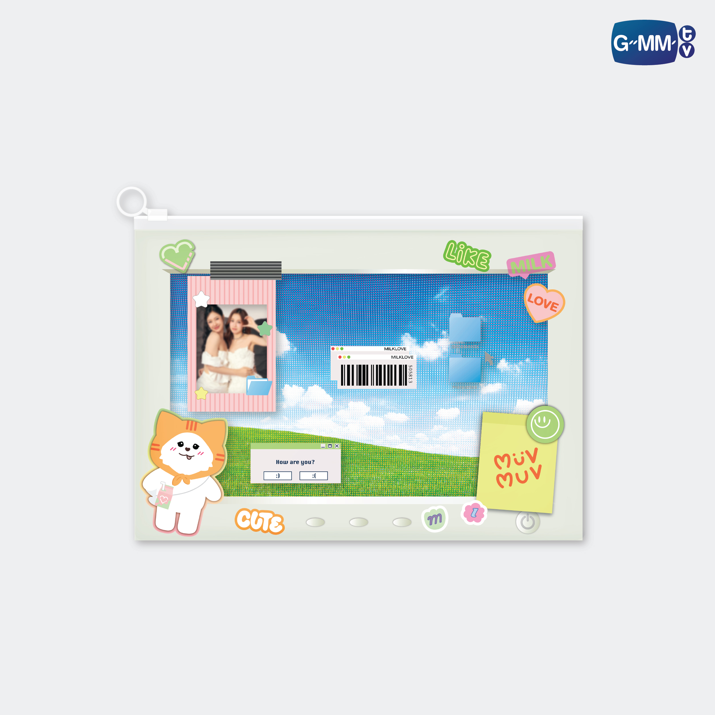 MUVMUV CHARACTER POCKET ZIP FOLDER