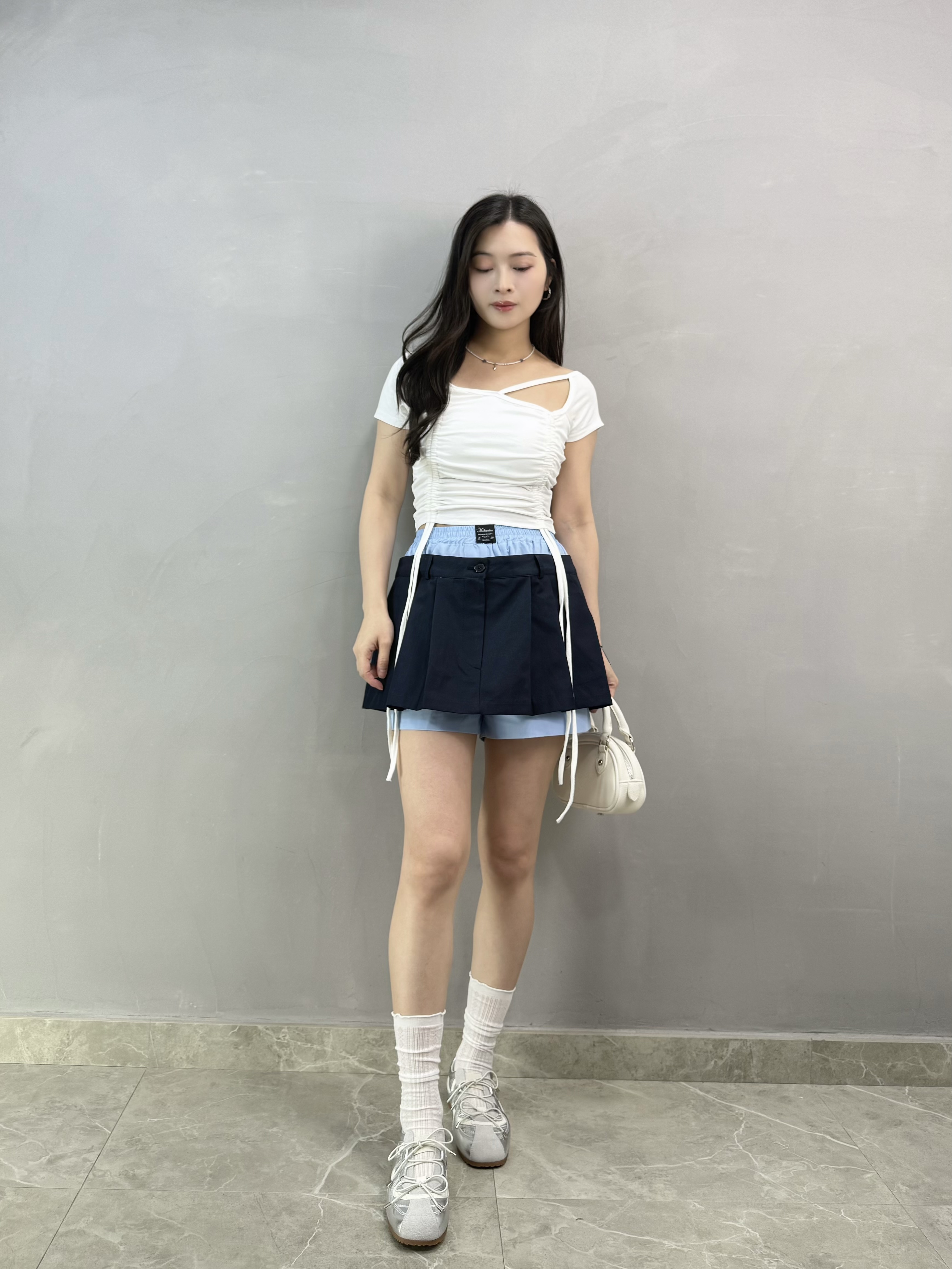 W60 設計感束繩Bra Top Tee