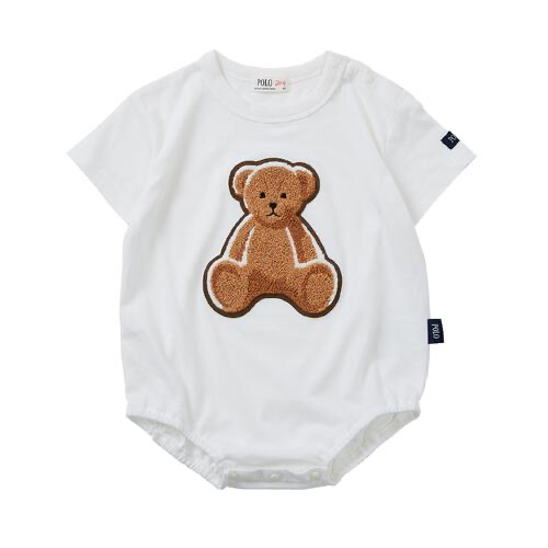🇯🇵預訂 日本直送🇯🇵Polo Baby小熊毛毛刺繡貼花短袖包屁衣