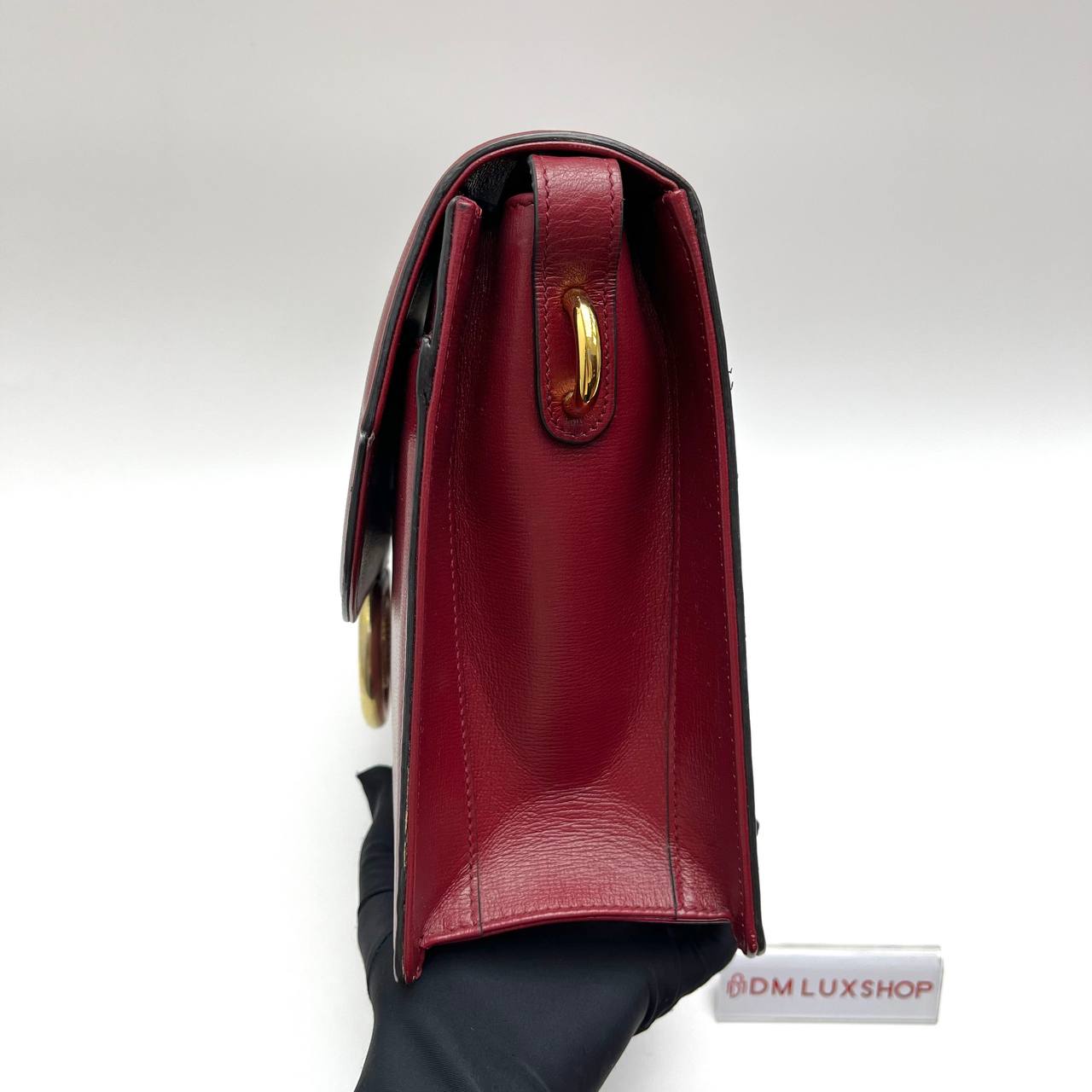 Gucci GG Ring Red Leather Shoulder Bag