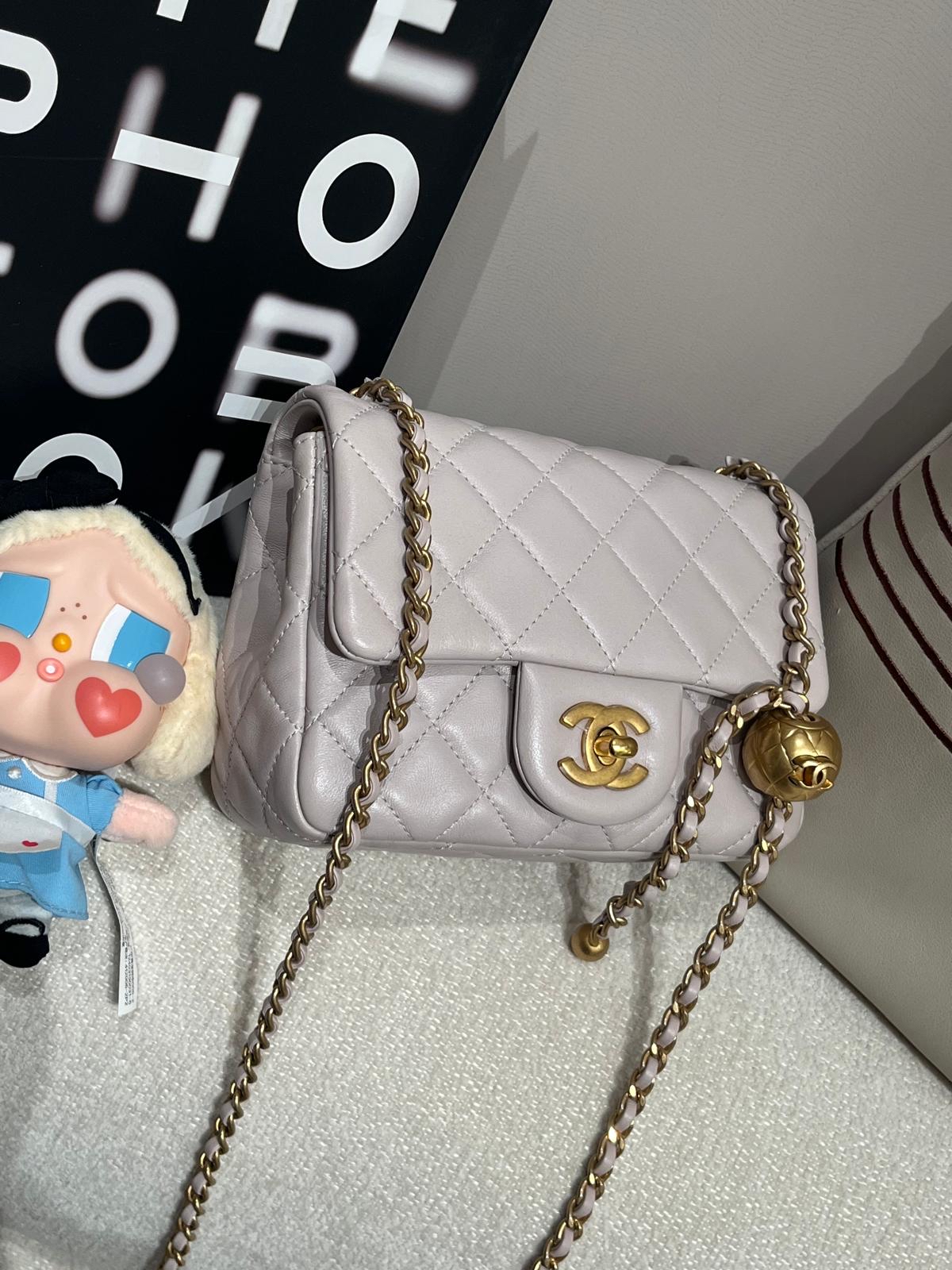 Chanel mini flap with pearl crush 金球方胖子 100%Authentic,98%new ✅晶片✅收據✅dust bag✅box