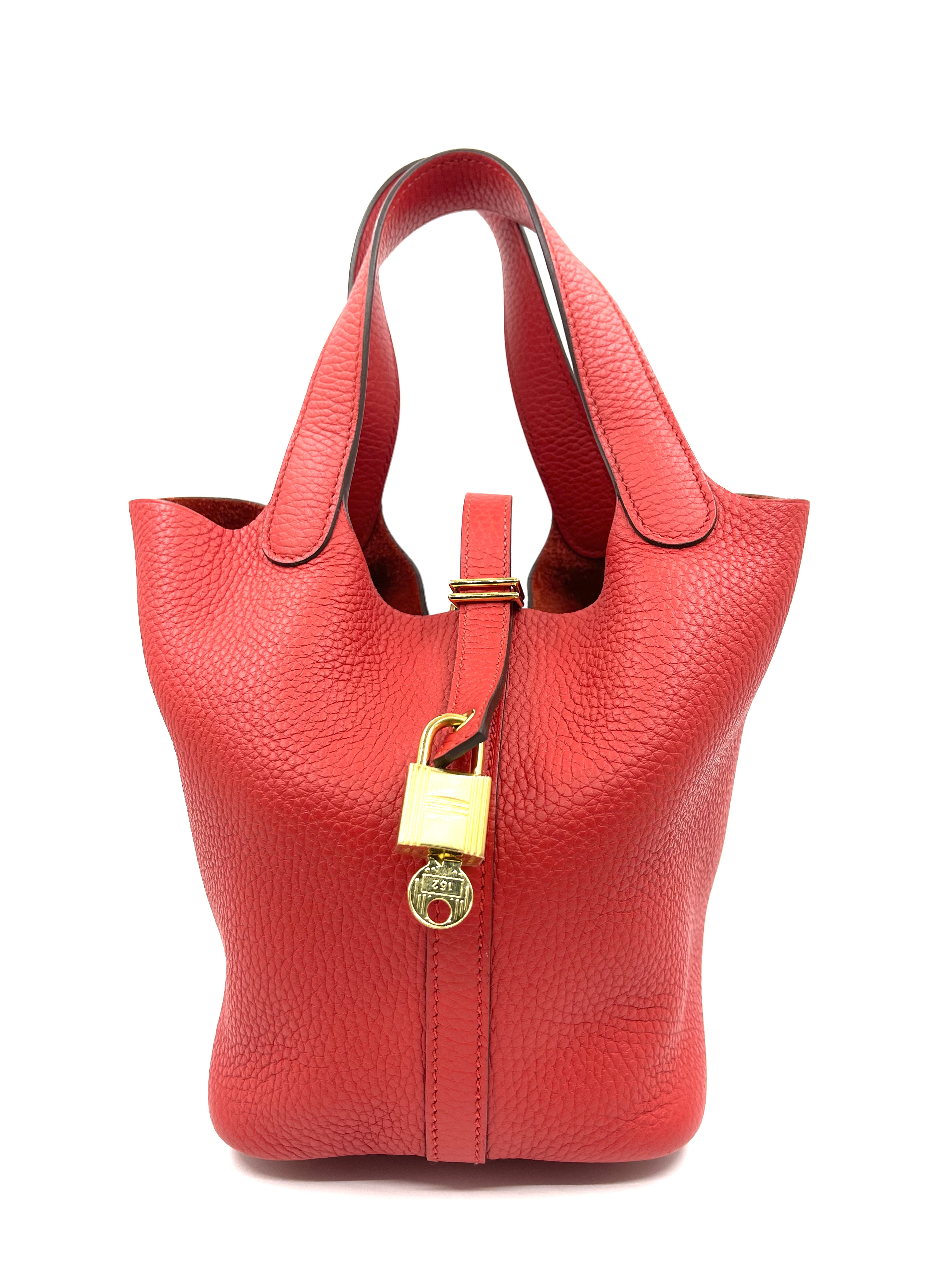 Pre-owned Hermes Picotin leather red handbag