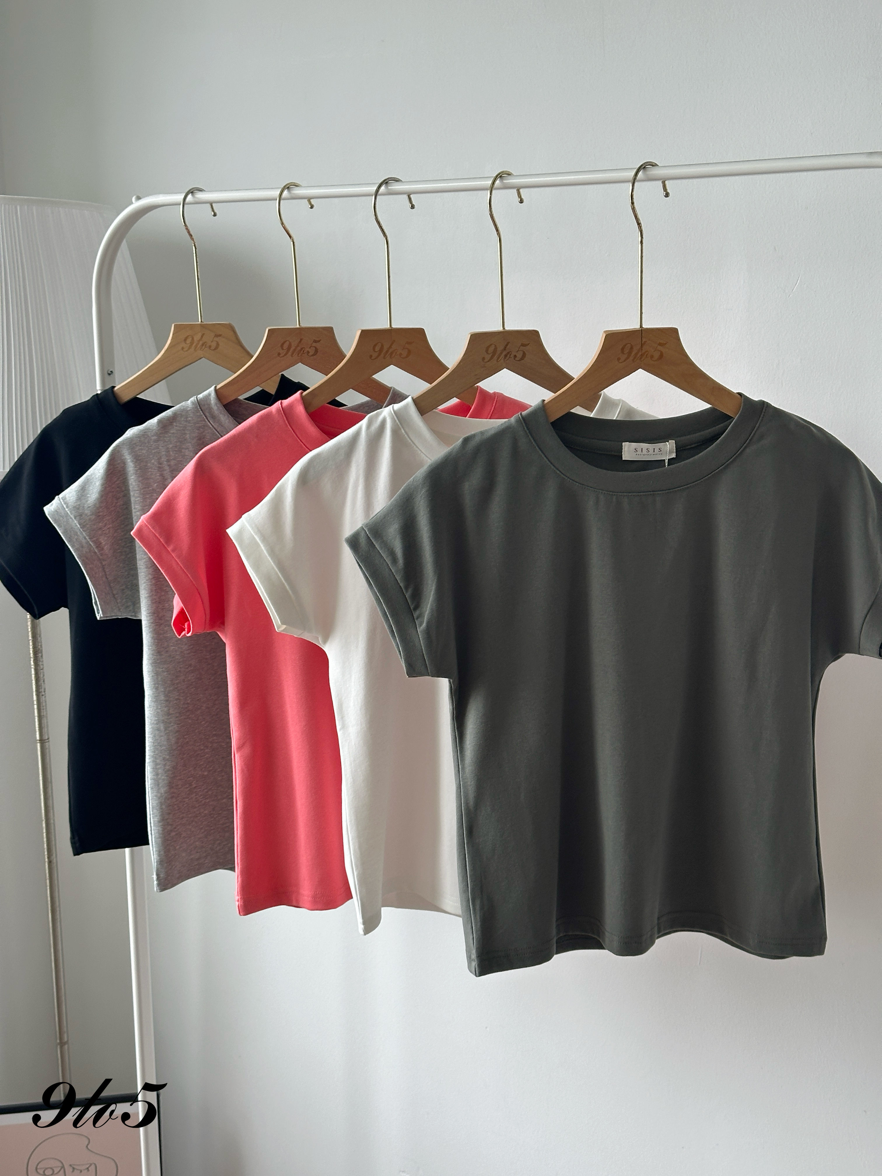 T4345 Cape Sleeve Plain Tee - 5 Colors 