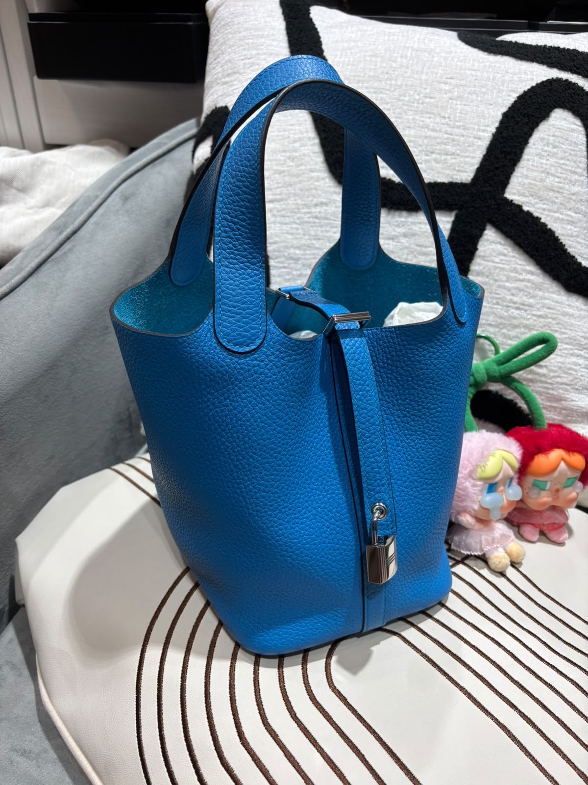 HERMES PICOTIN 18,STAMP A,B3 Bleu Zanzibar 100%Authentic, 98%New ✅key lock✅dust bag✅box
