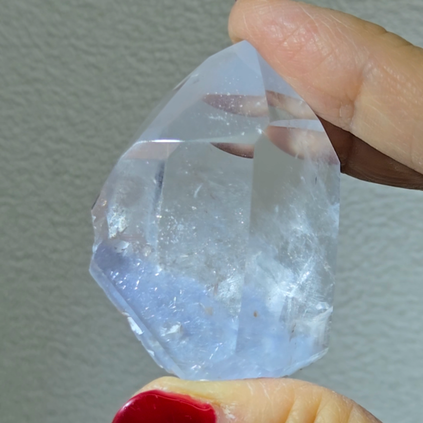 Dumortierite point with baby blue fibrous needles - DM37