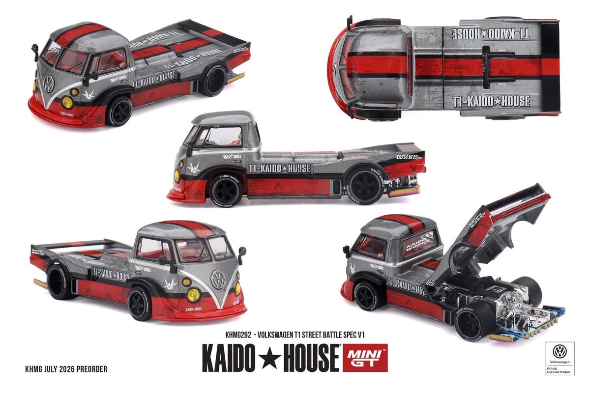 （預訂 Pre Order) KAIDO HOUSE x MINI GT ( KHMG292 ) Volkswagen T1 Street Battle Spec V1