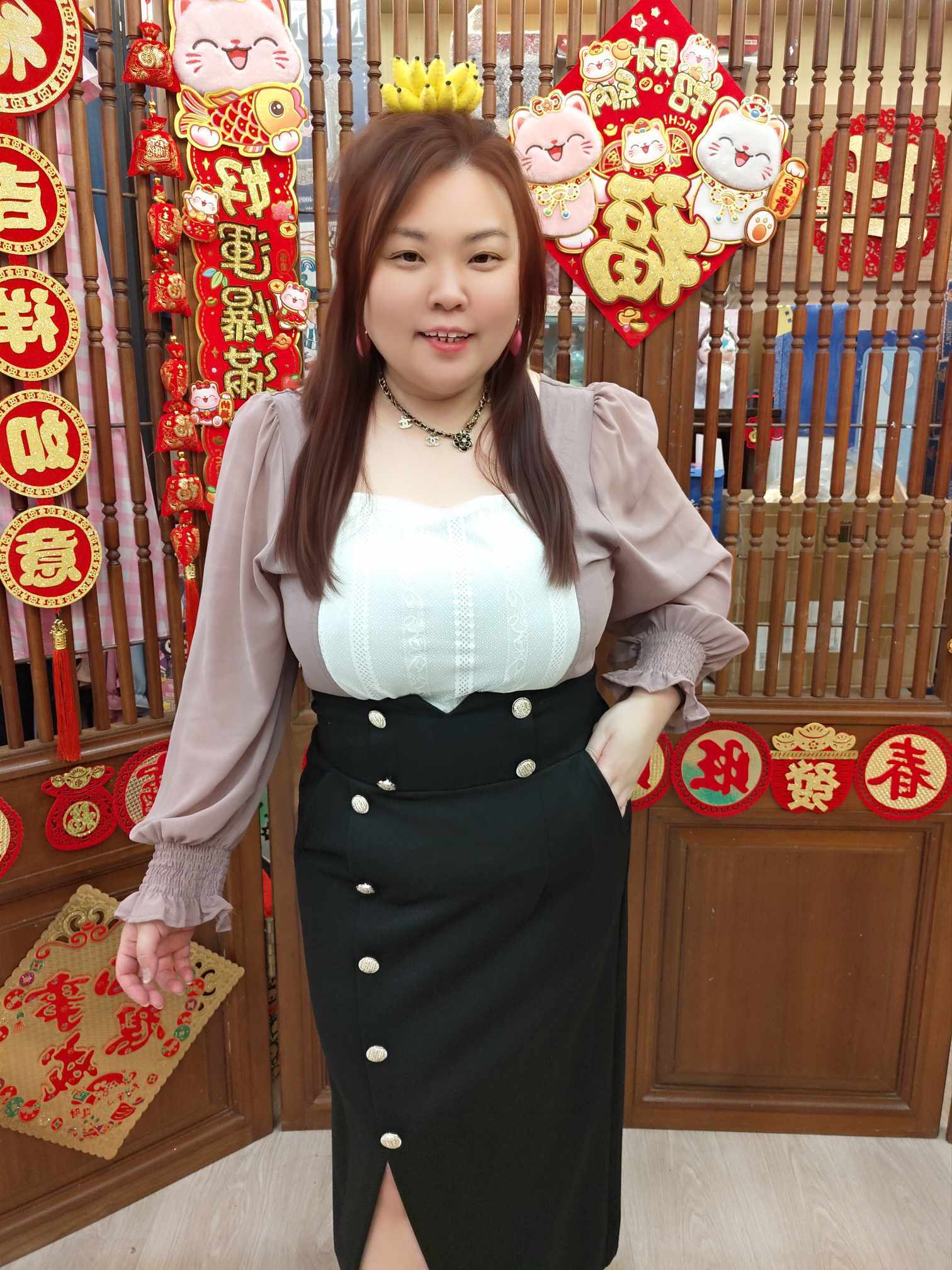 OTD16 TW#995 方领雪纺长袖上衣