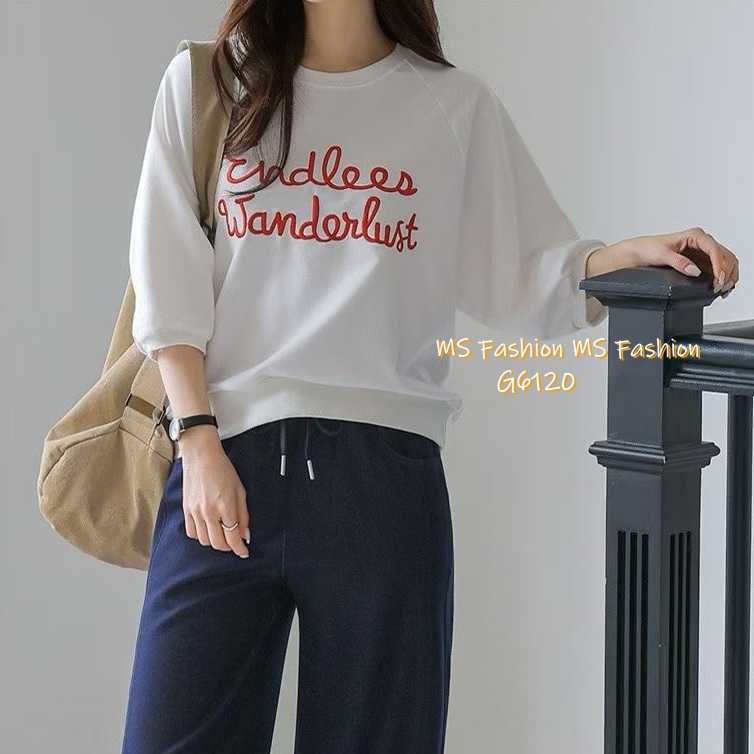 G6120 韓國🇰🇷刺繡潦草字母top