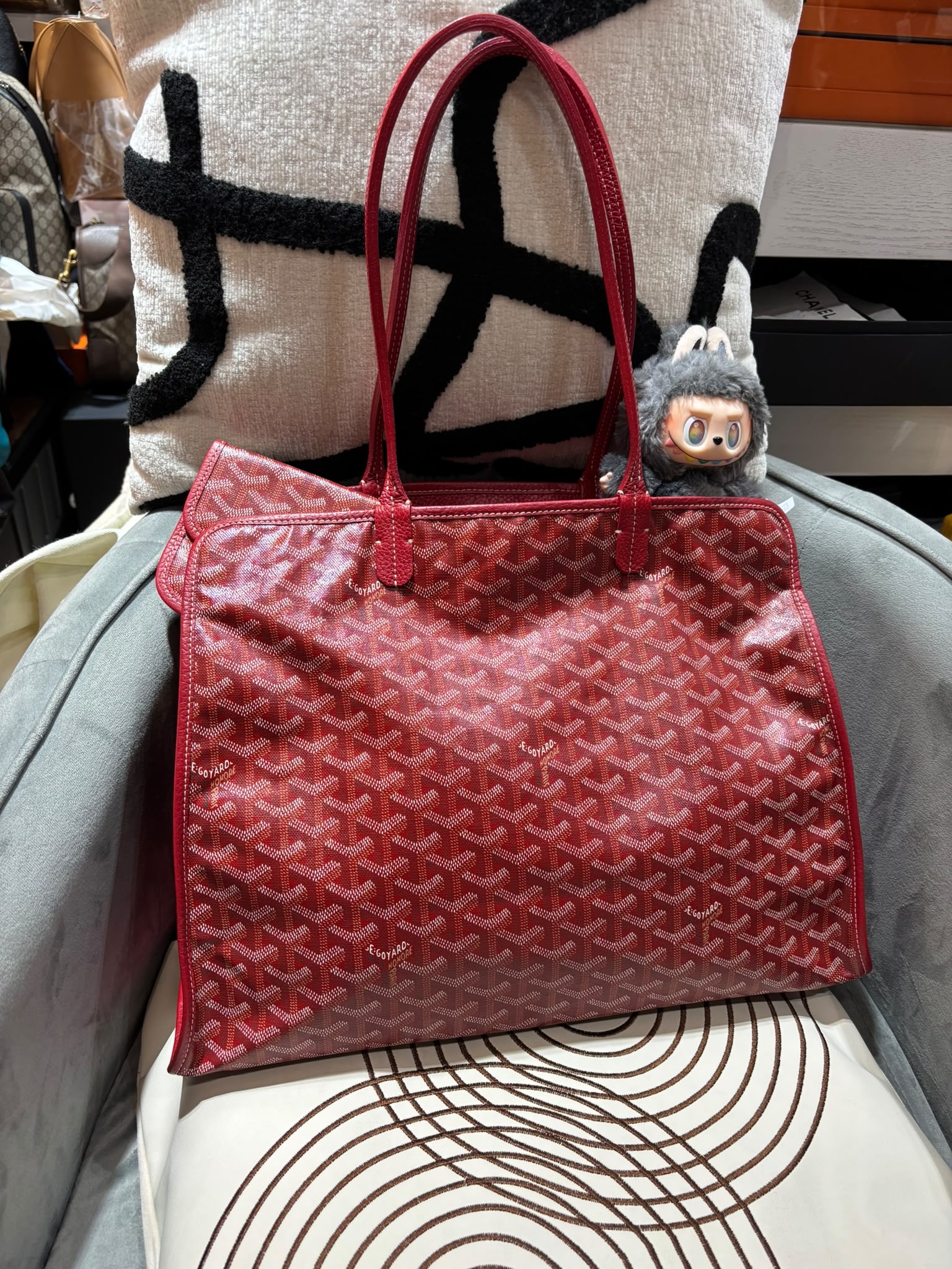Goyard hardy pm tote bag Red 100%Authentic, 90%new 