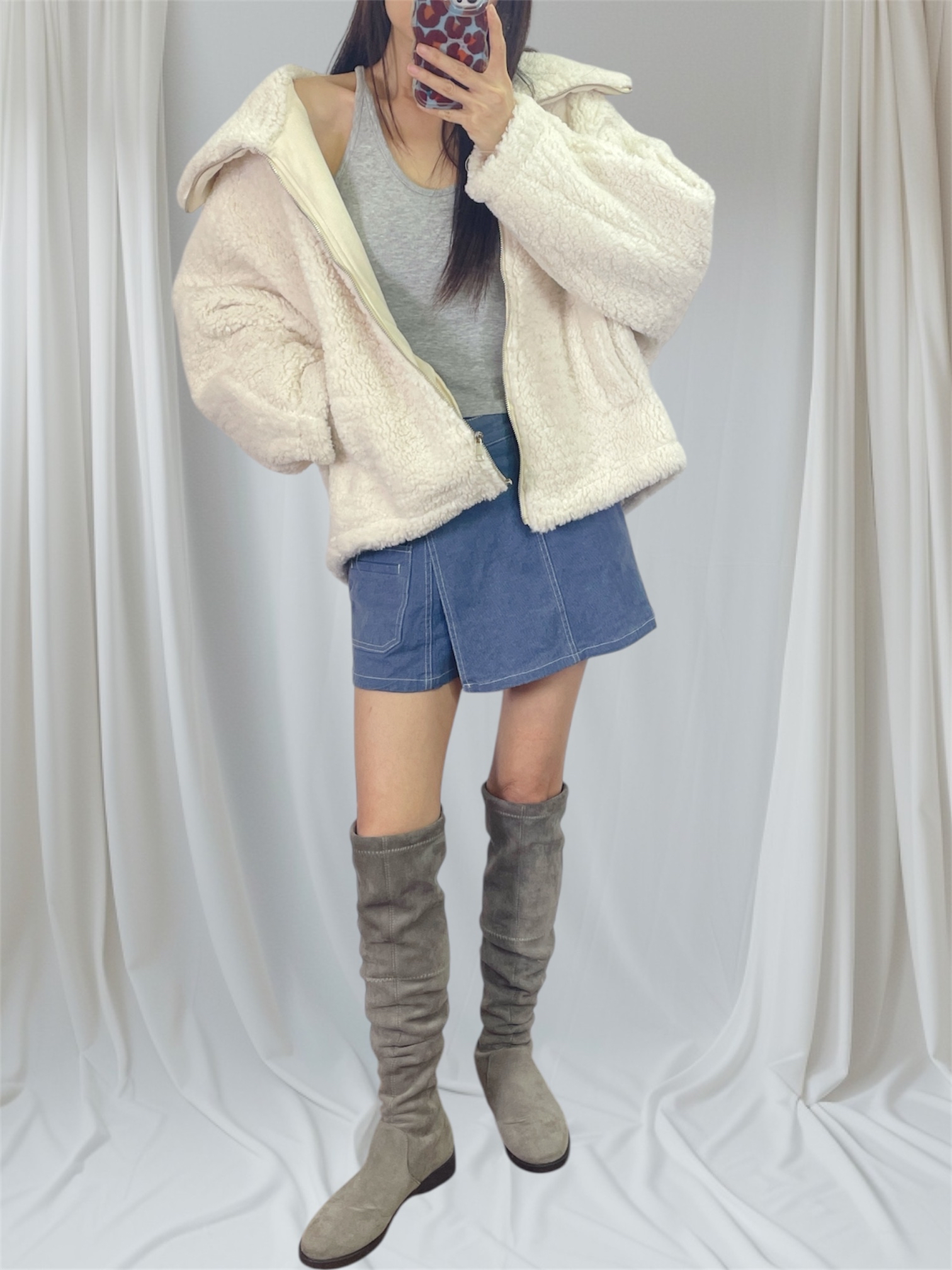 K5535 鬆身款羊羔毛褸