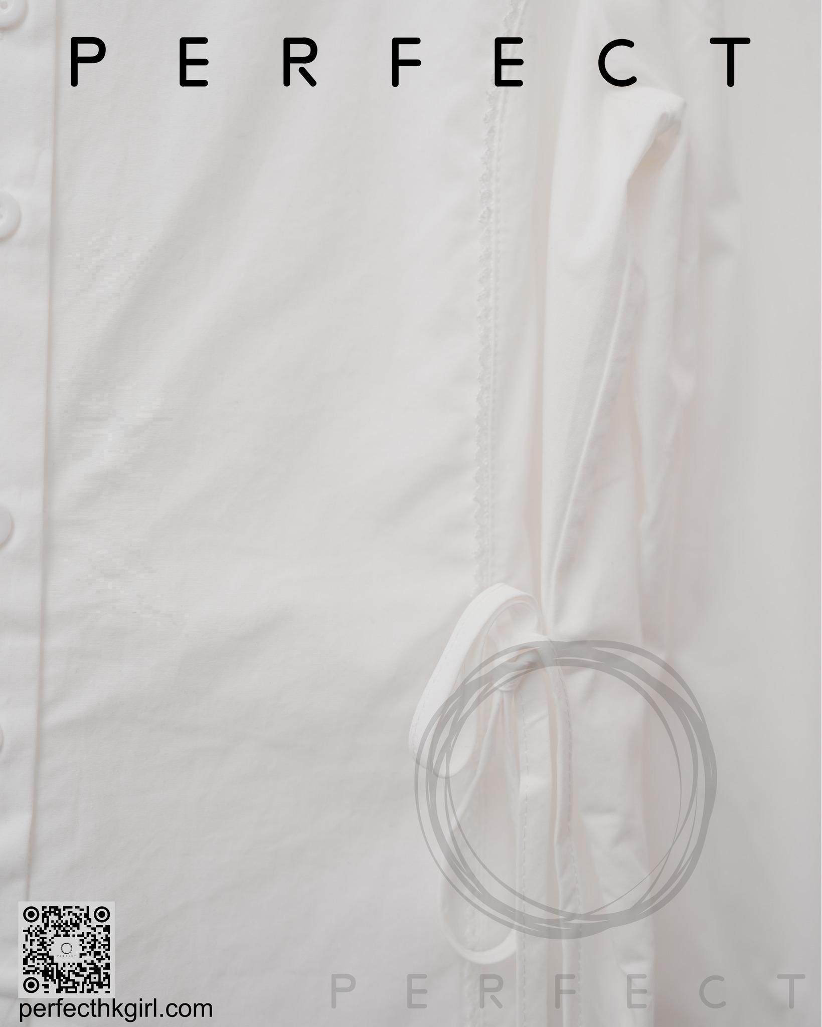 T0003_大圓領修腰蝴蝶綁帶上衣（純潔白）