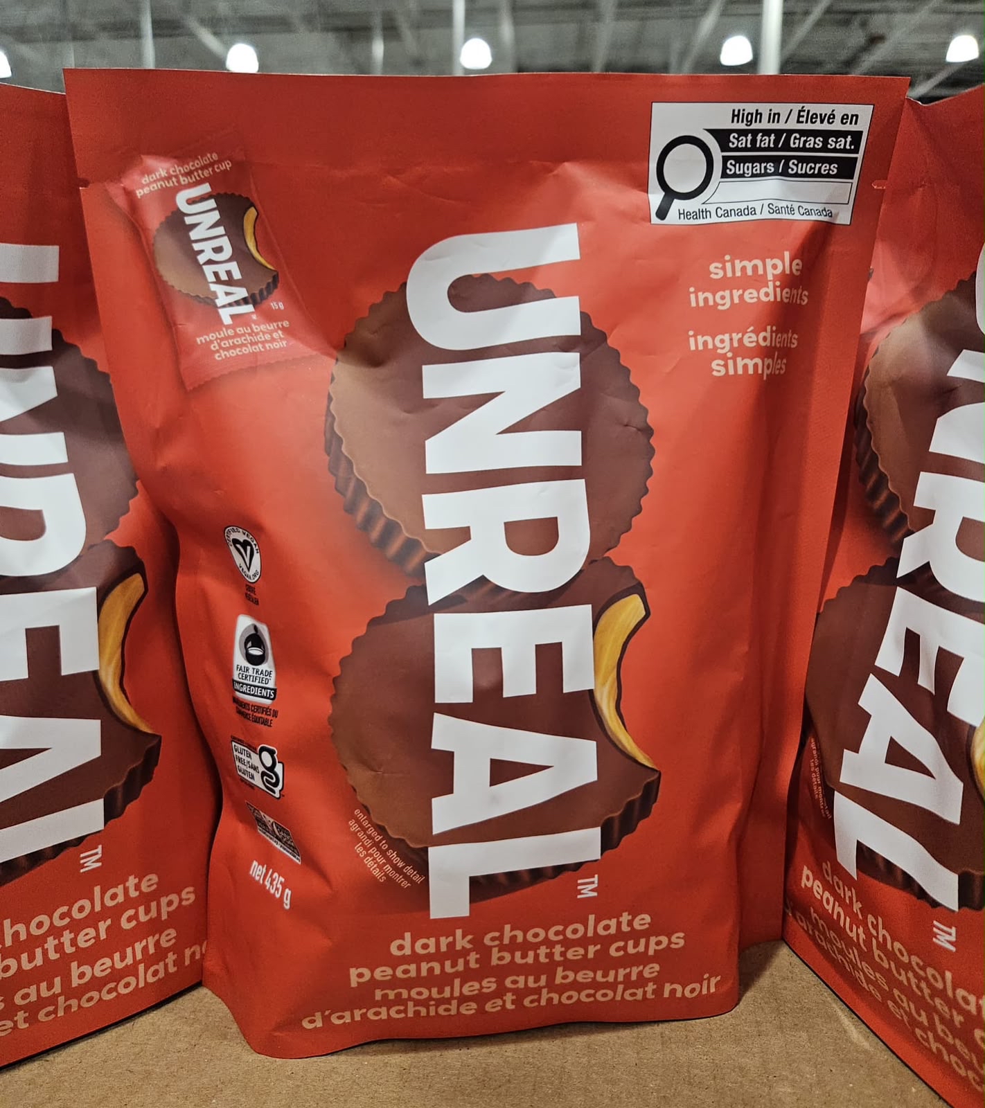 加拿大Costco直送 Unreal 黑巧克力花生醬杯 - 低糖