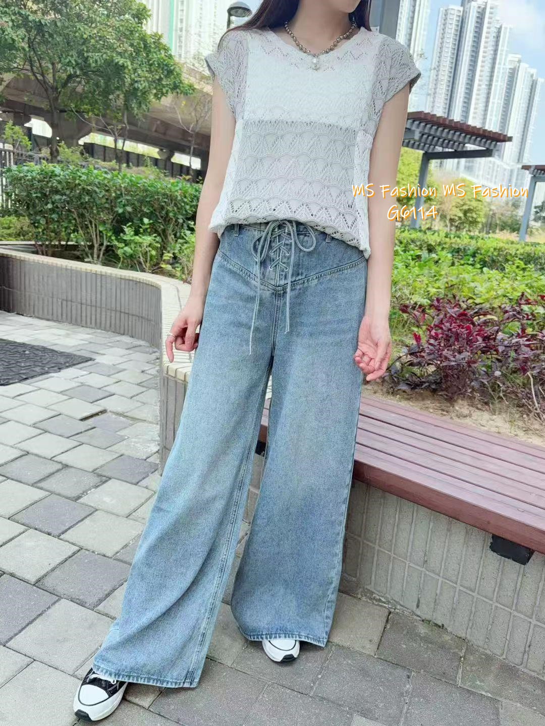 G6114 韓國🇰🇷拼色針織top set