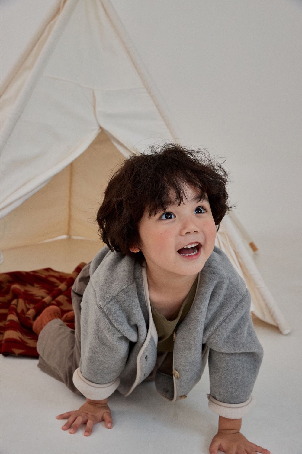 親子羊絨保暖外套 (Melange Grey M88-98/Adult S)