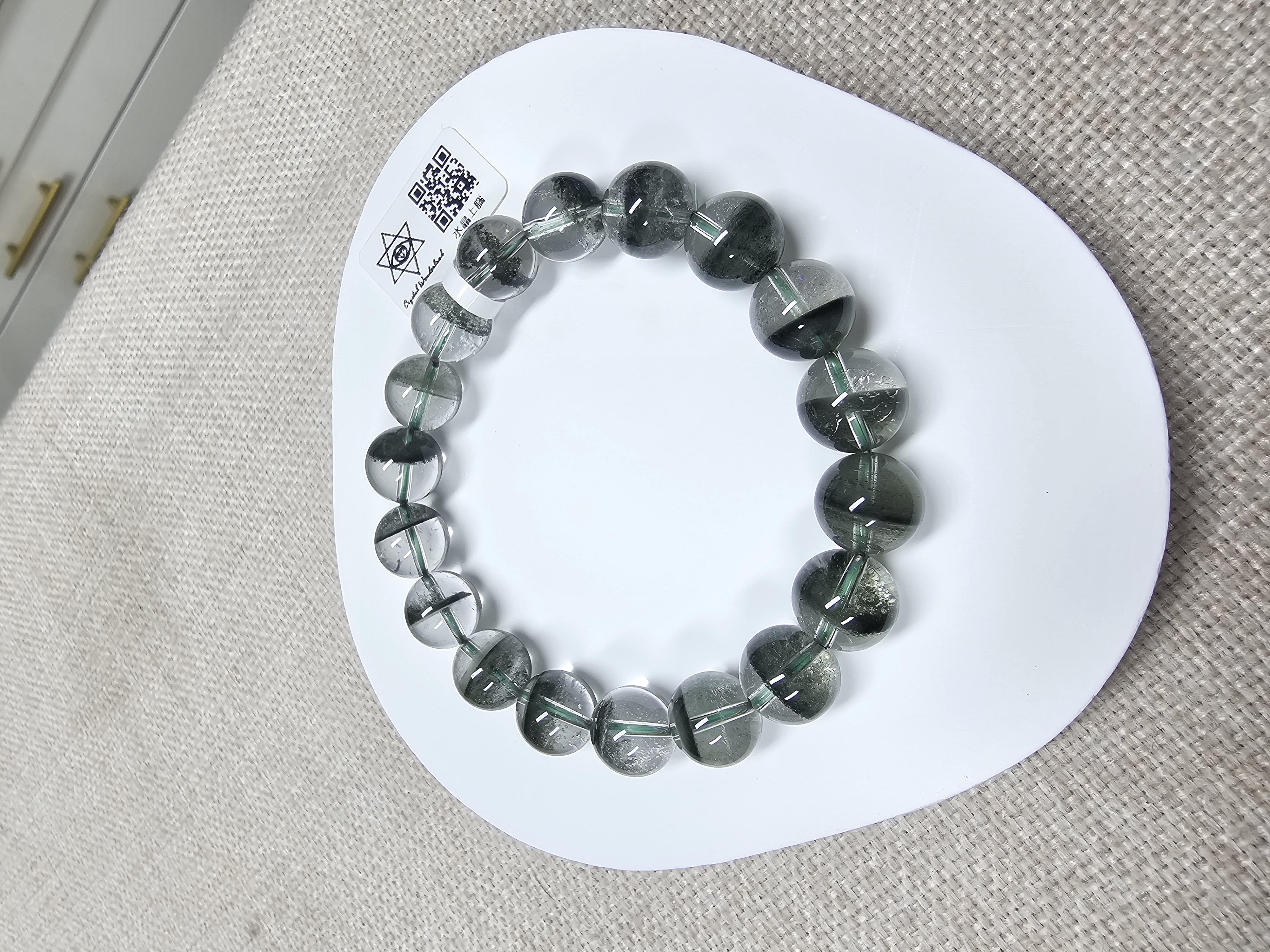 (收藏級)(一線天)高質聚寶盤半盤綠幽靈 11+mm (No.GPQ010)