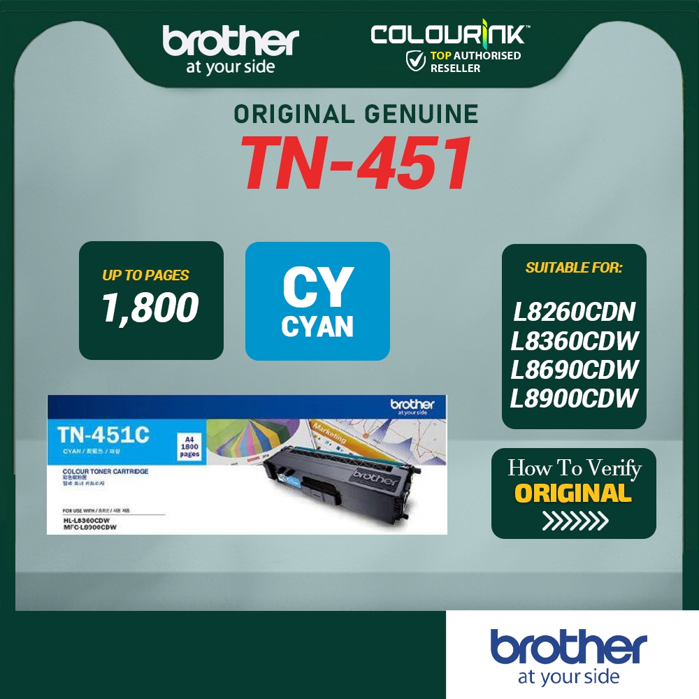 Brother Original Toner TN-456 Black Cyan Magenta Yellow MFC-L8690CDW MFC-L8900CDW HL-L8260CDN HL-L8360CDW TN451 TN459
