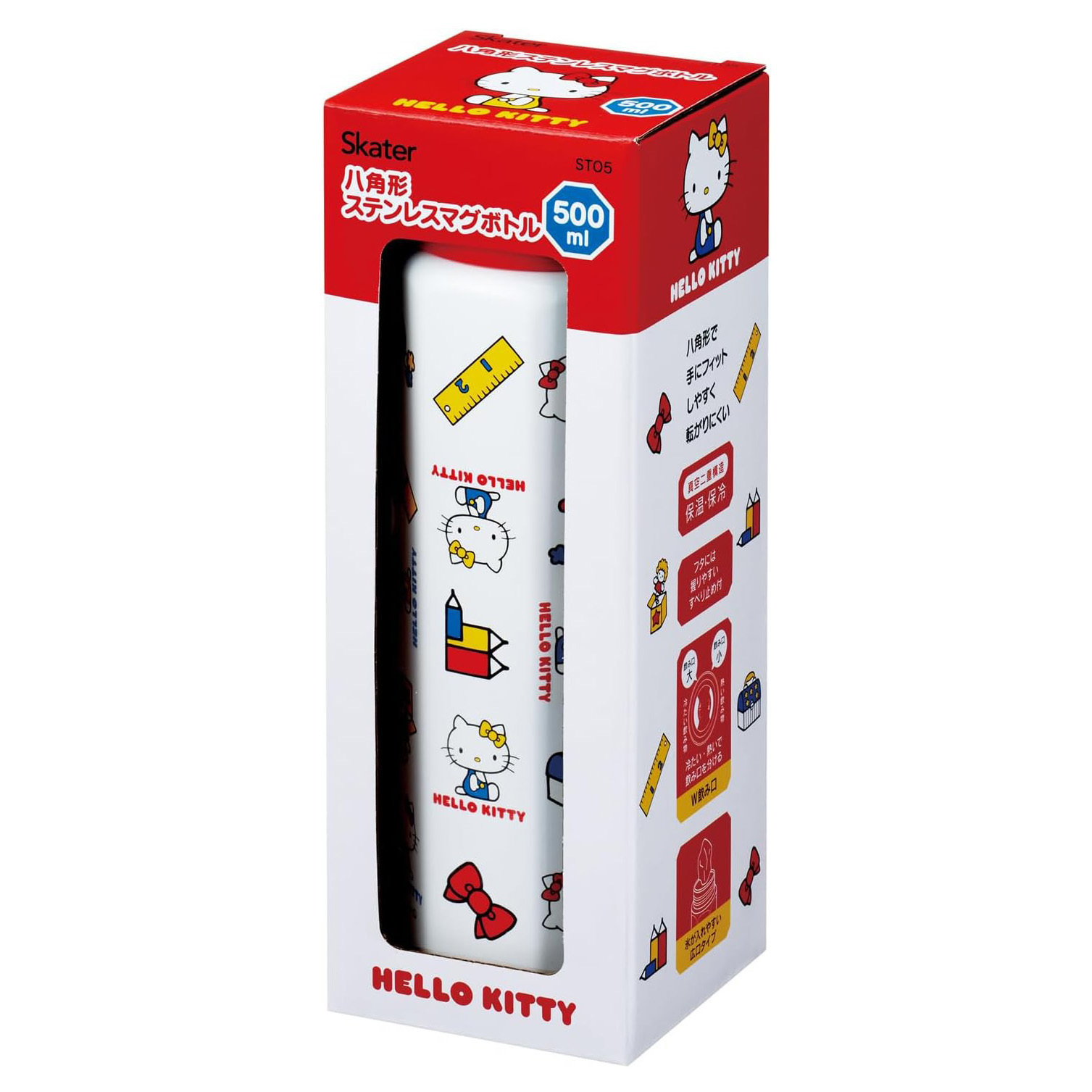 現貨｜Sanrio Hello Kitty 日版 Skater 八角形 不銹鋼膽 保溫杯 500ml (651809)