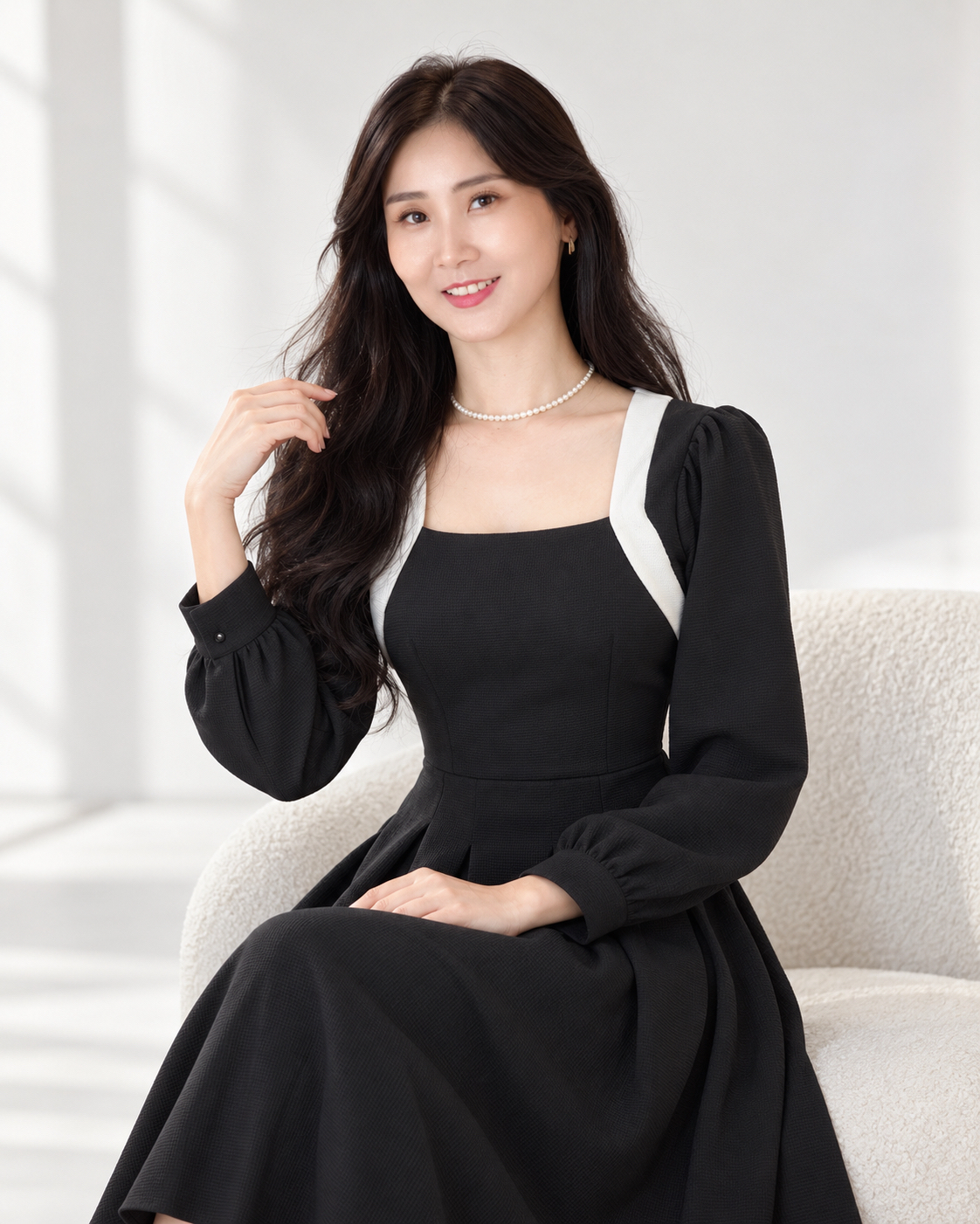 5177 Imperial Pearl Jacquard Midi Dress