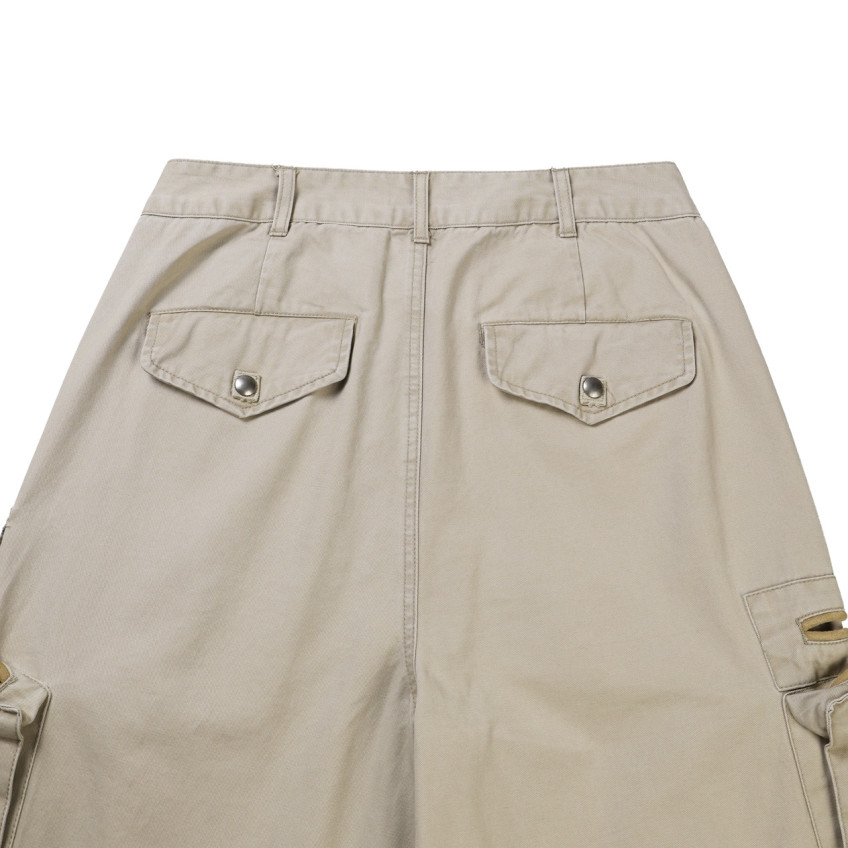 Cotton Wide-Leg Cargo Pants(Unisex)