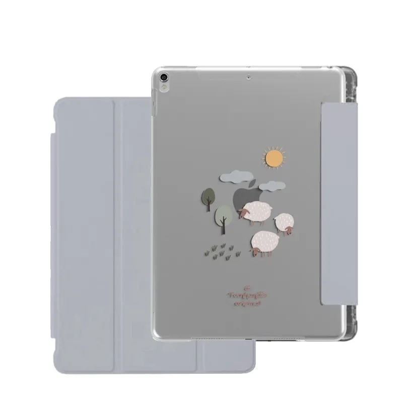 【E-I-E-I-O】透明磨砂書本式 iPad Case